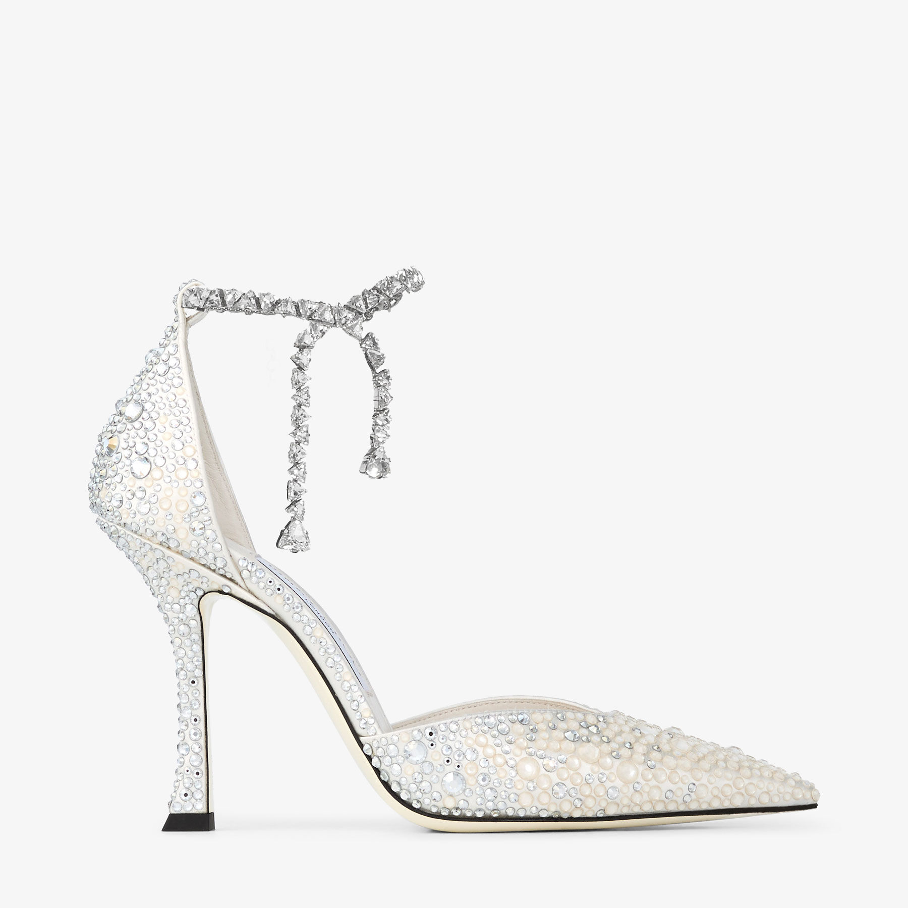 Stevie 100 Ivory Satin Crystal Pumps