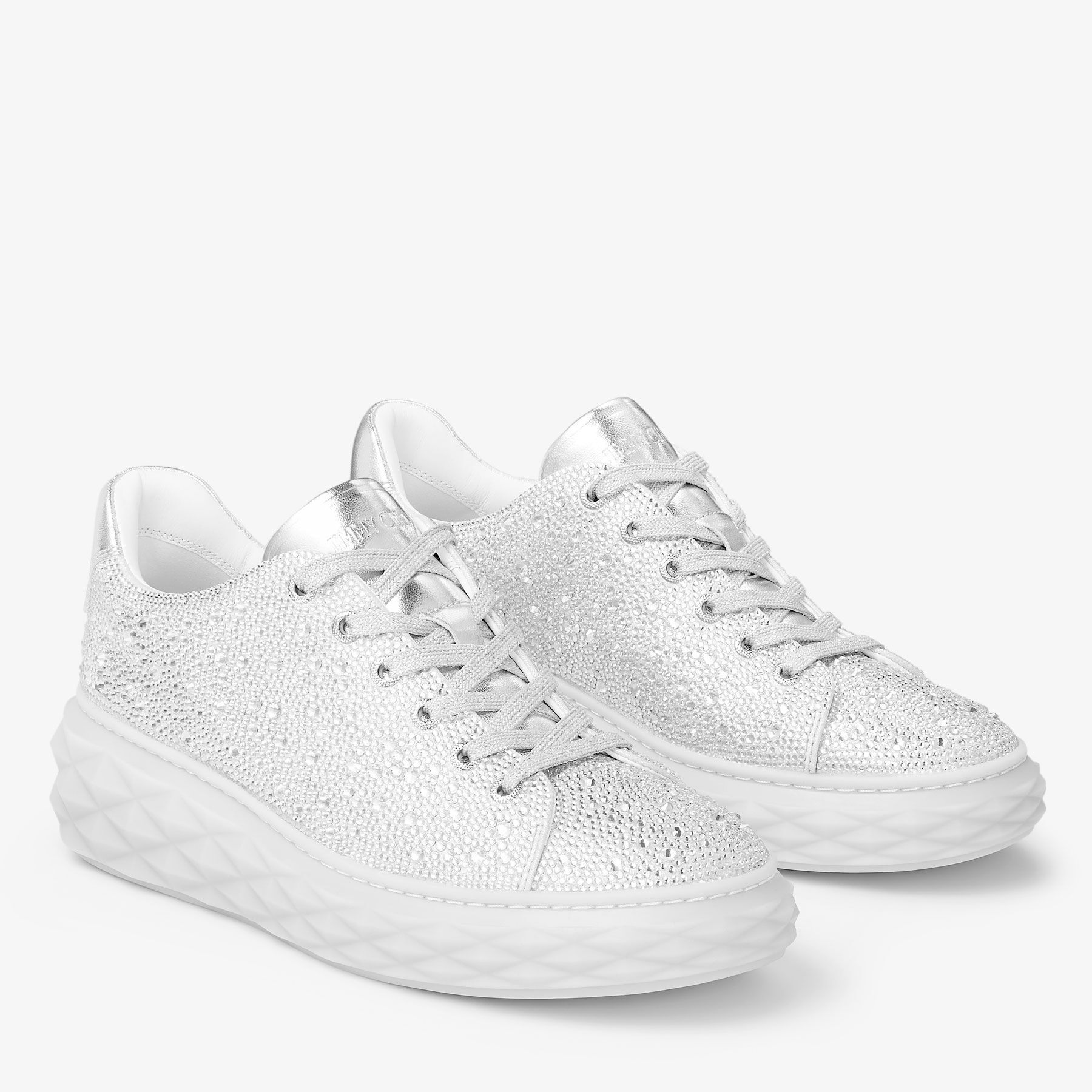 Diamond Light Maxi M Crystal Shimmer Suede Trainers