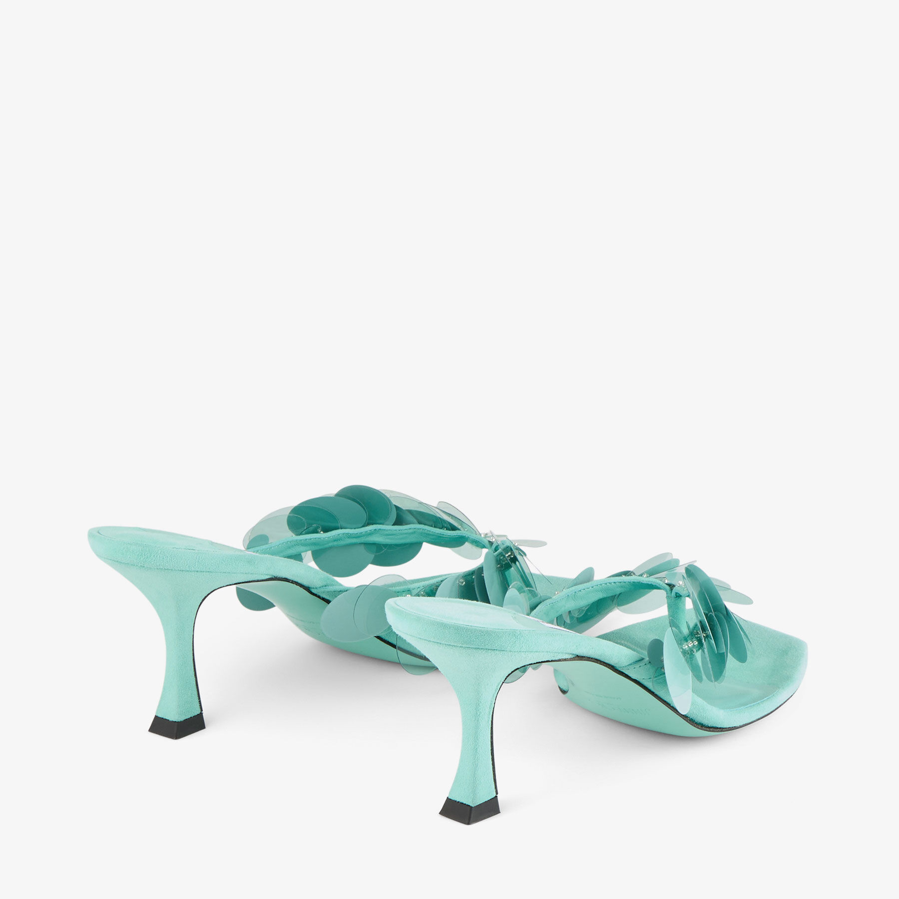 Freja 70 Aqua Green Suede Paillette Sandals