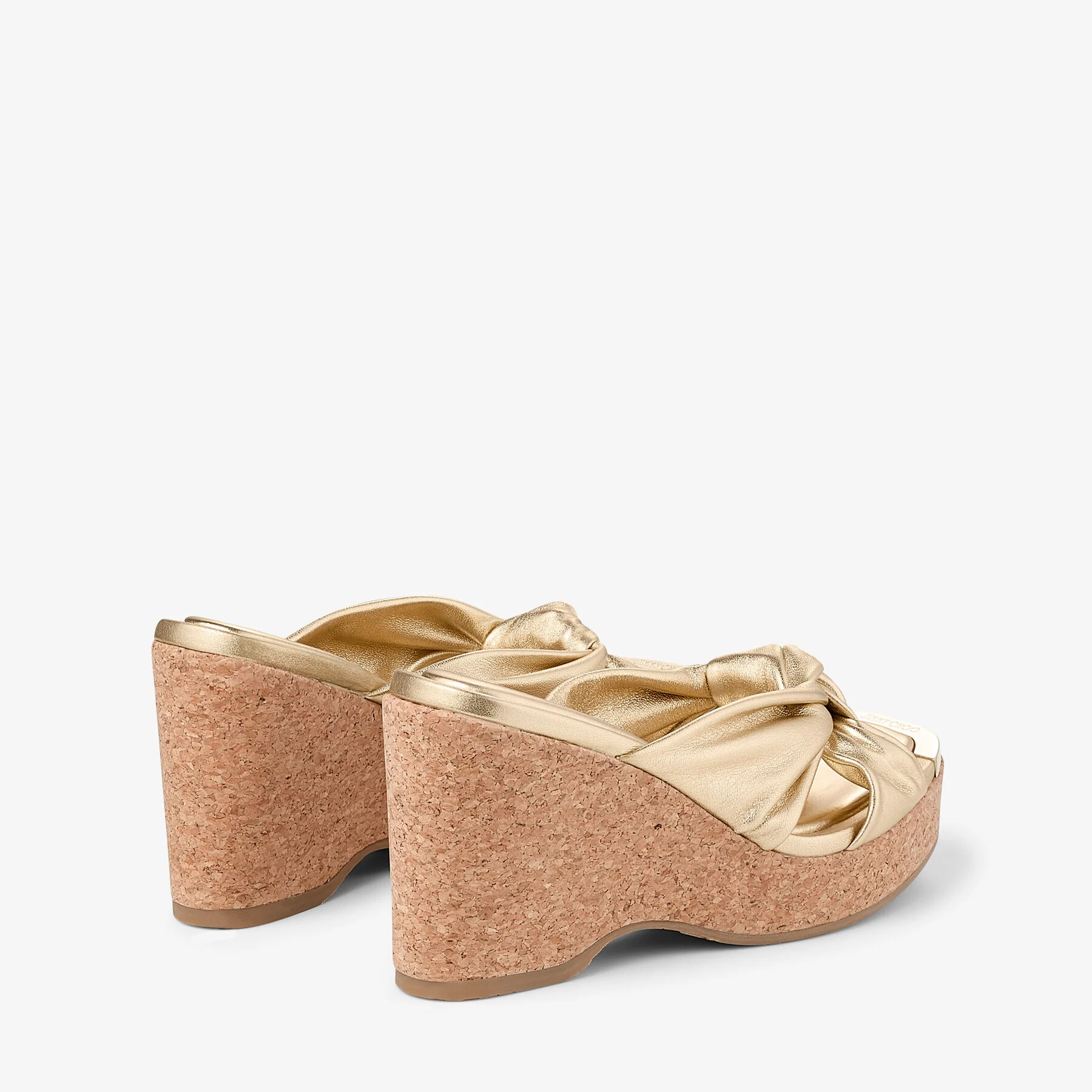 Avenue Wedge 95 Gold Metallic Nappa Wedge Mules
