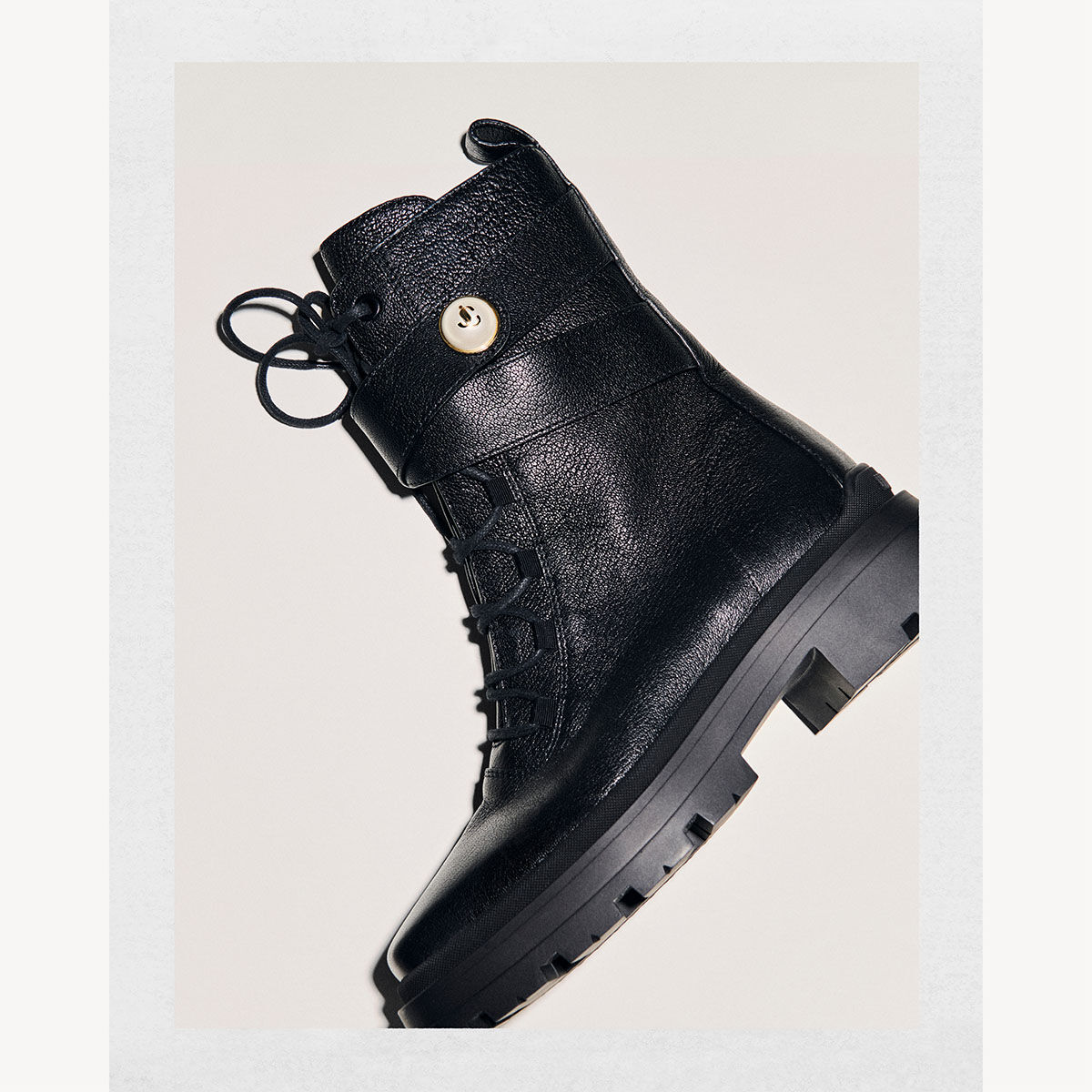 Noemi 45 Black Leather Ankle Boots
