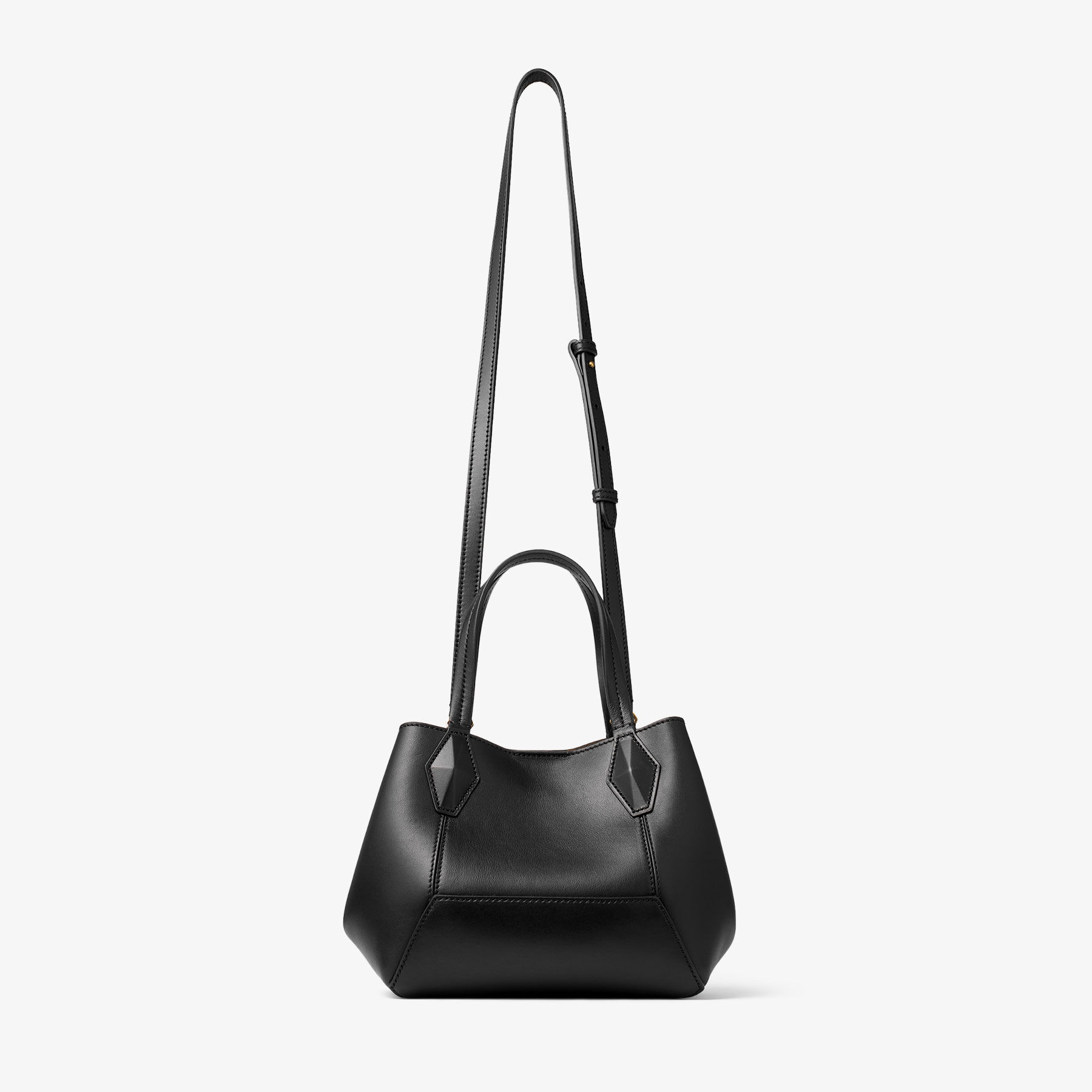 Diamond Tote S Black Calf Leather Tote Bag