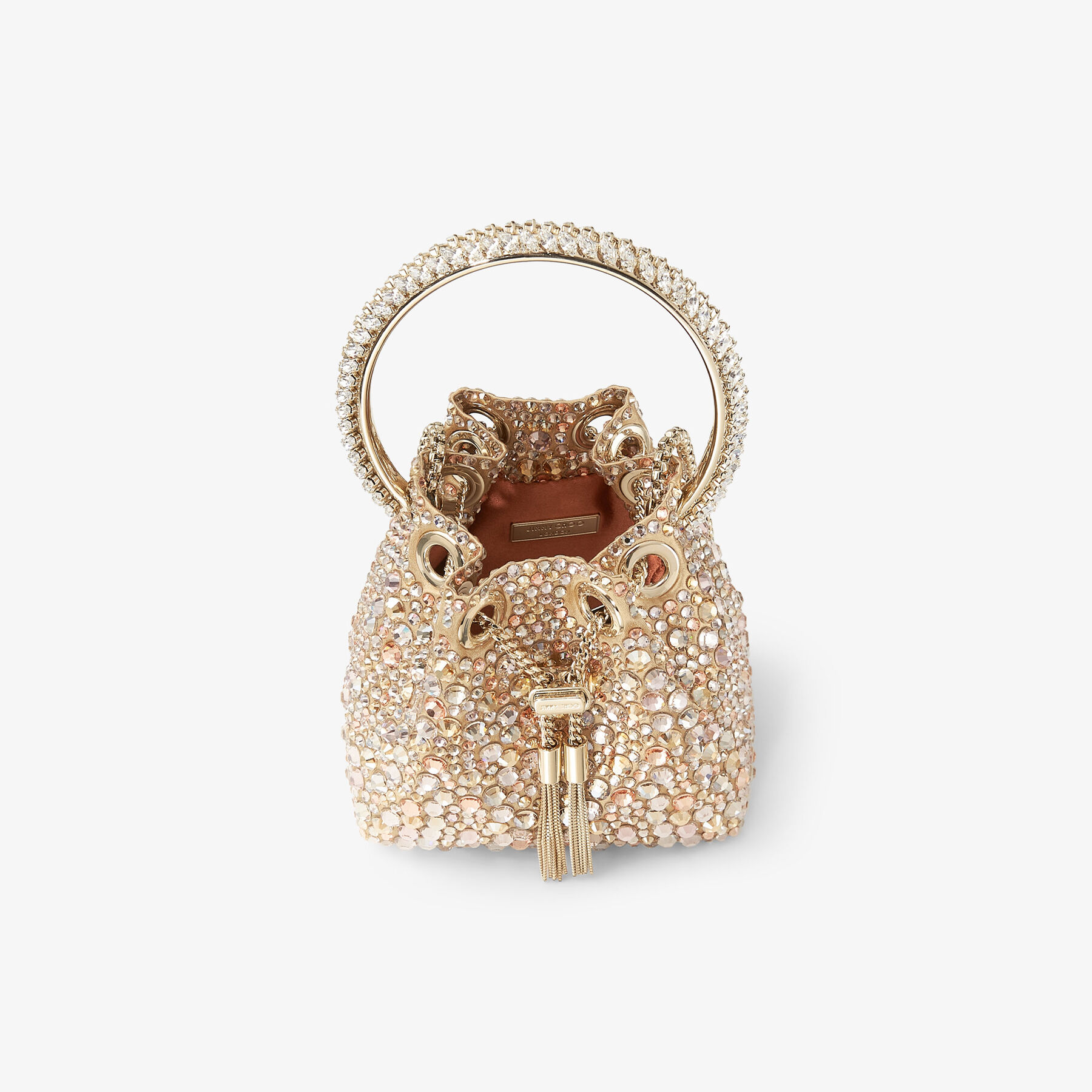 Micro Bon Bon Gold Satin Crystal Mini Bag