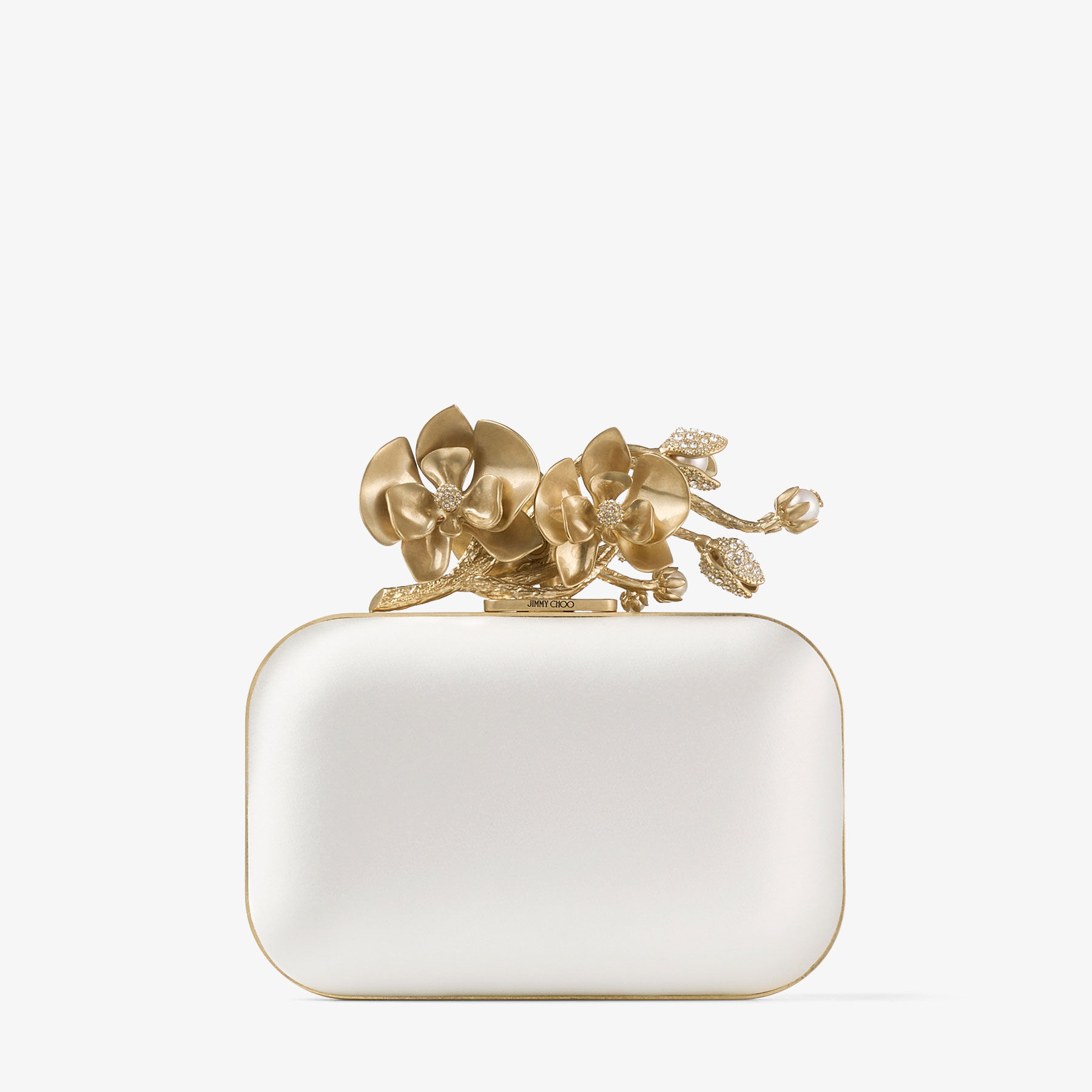 Cloud Ivory Satin Clutch Bag