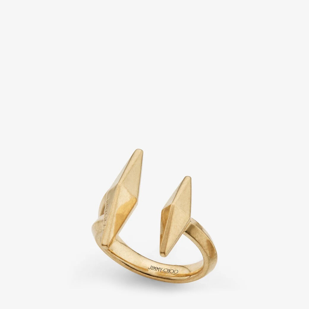 Double Diamond Ring Gold Finish Double Ring