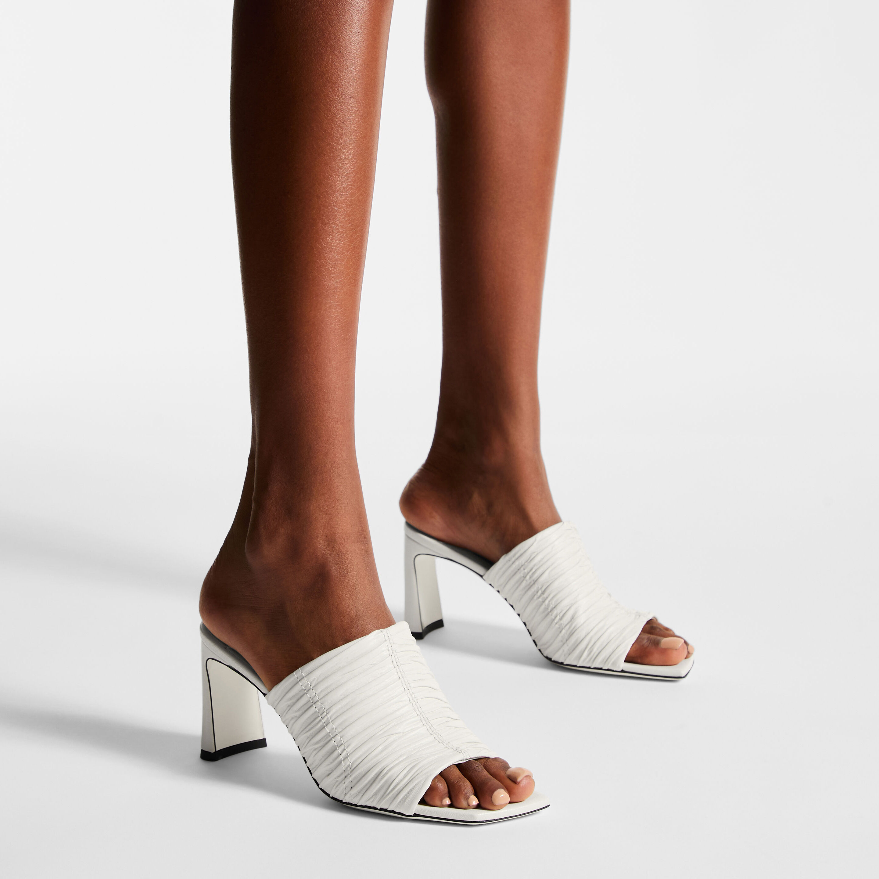 Lua Mule 75 Latte Leather Mules