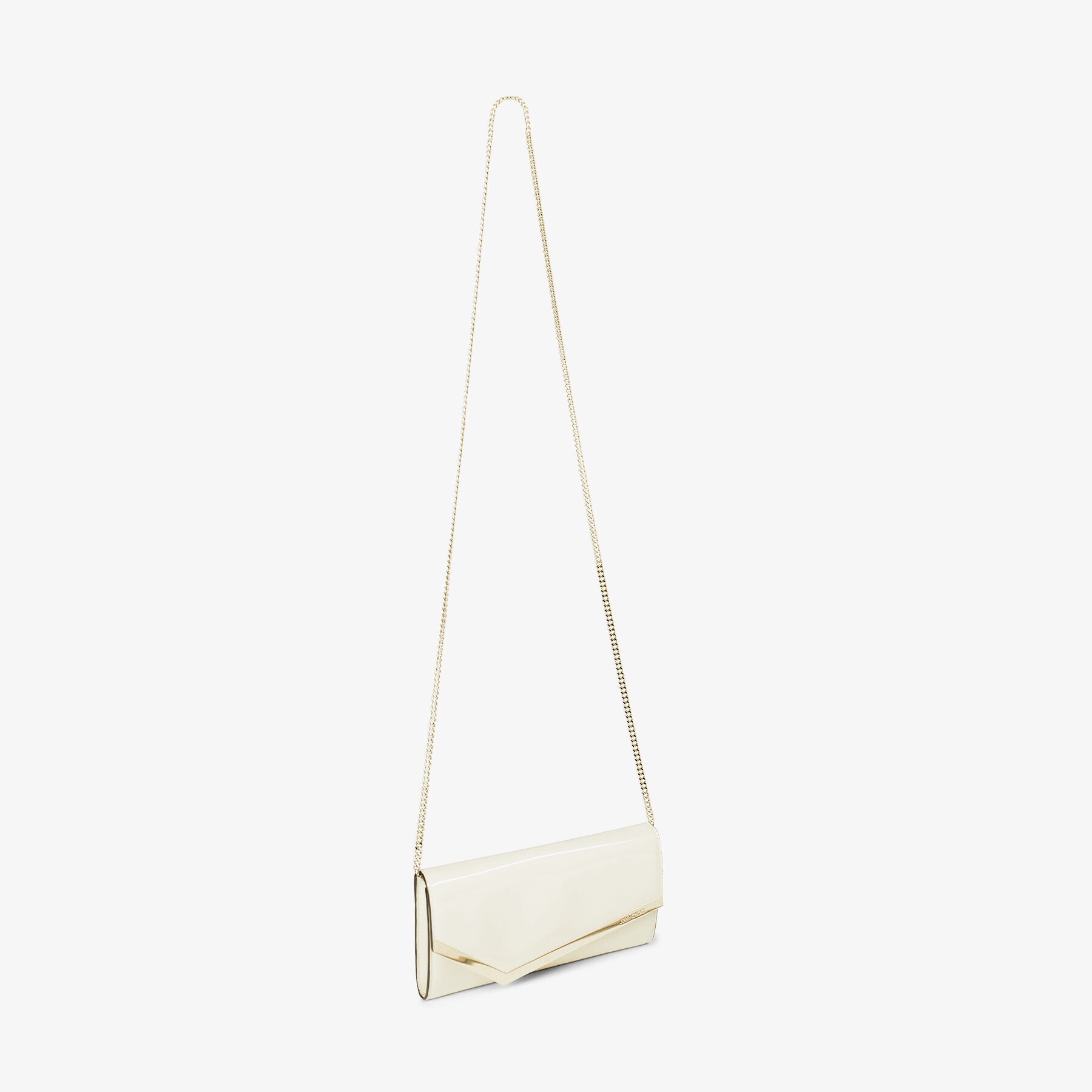 Emmie Latte Patent Leather Clutch Bag