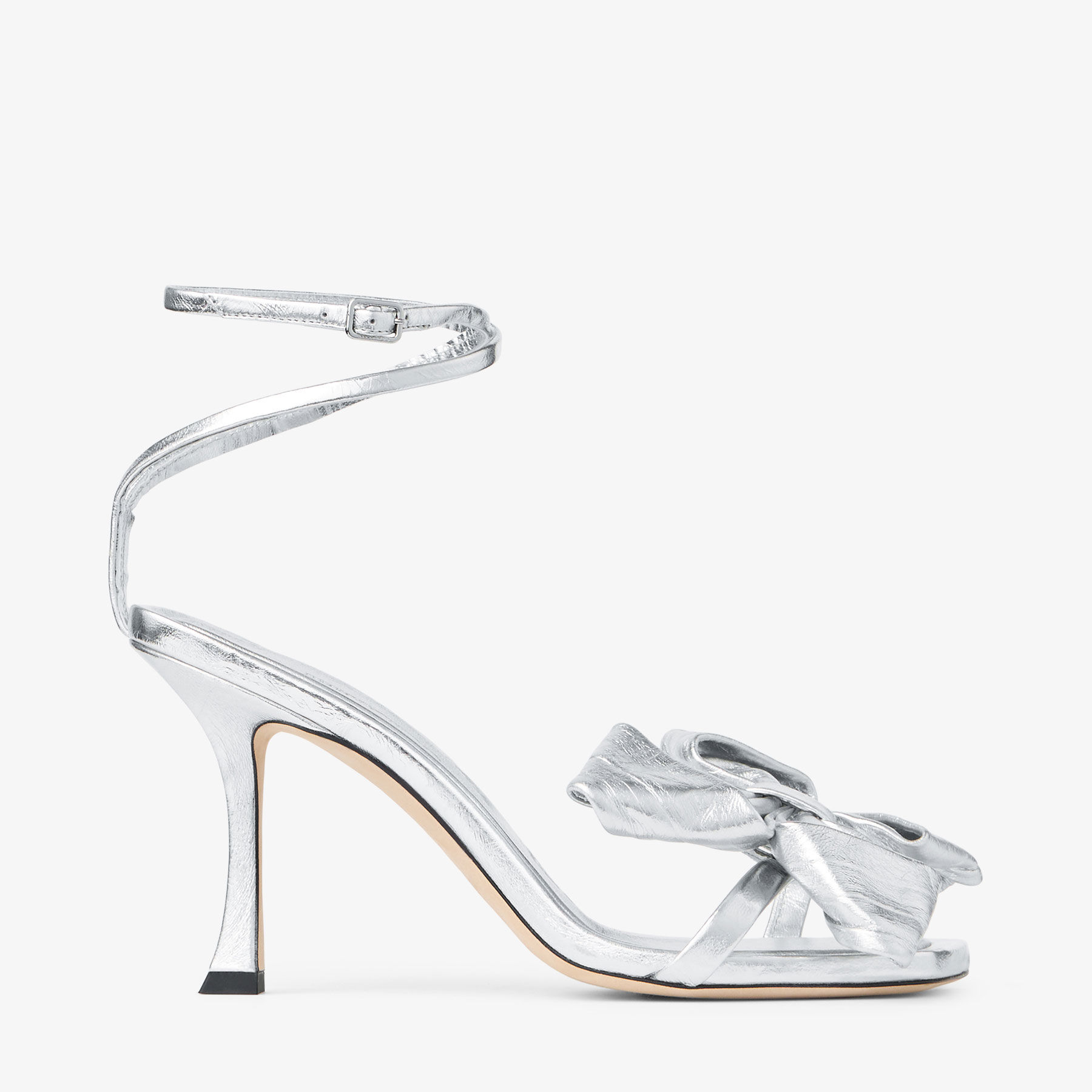 Staz Sandal 90 Silver Vintage Metallic Leather Sandals