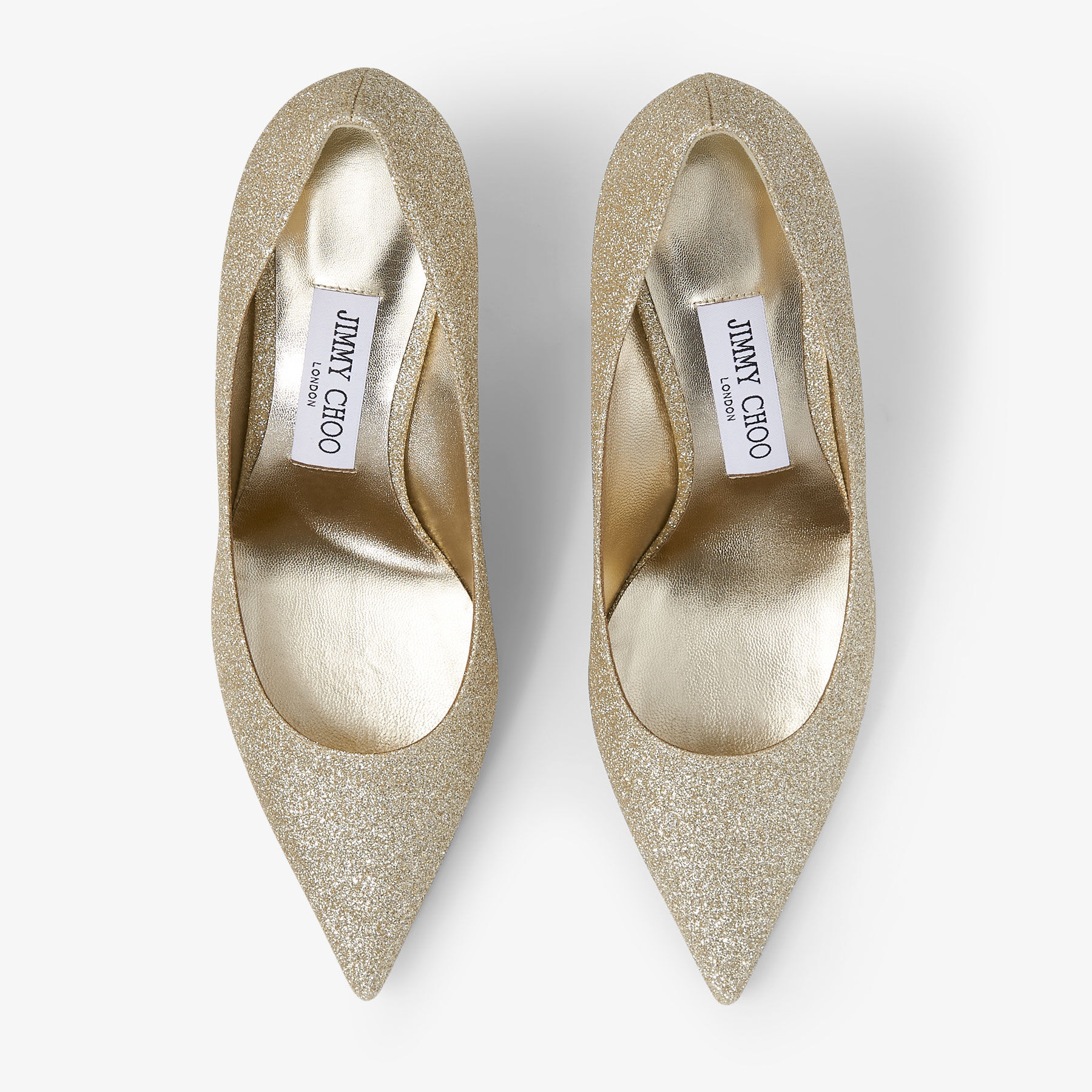 Love 65 Gold Glitter Pumps