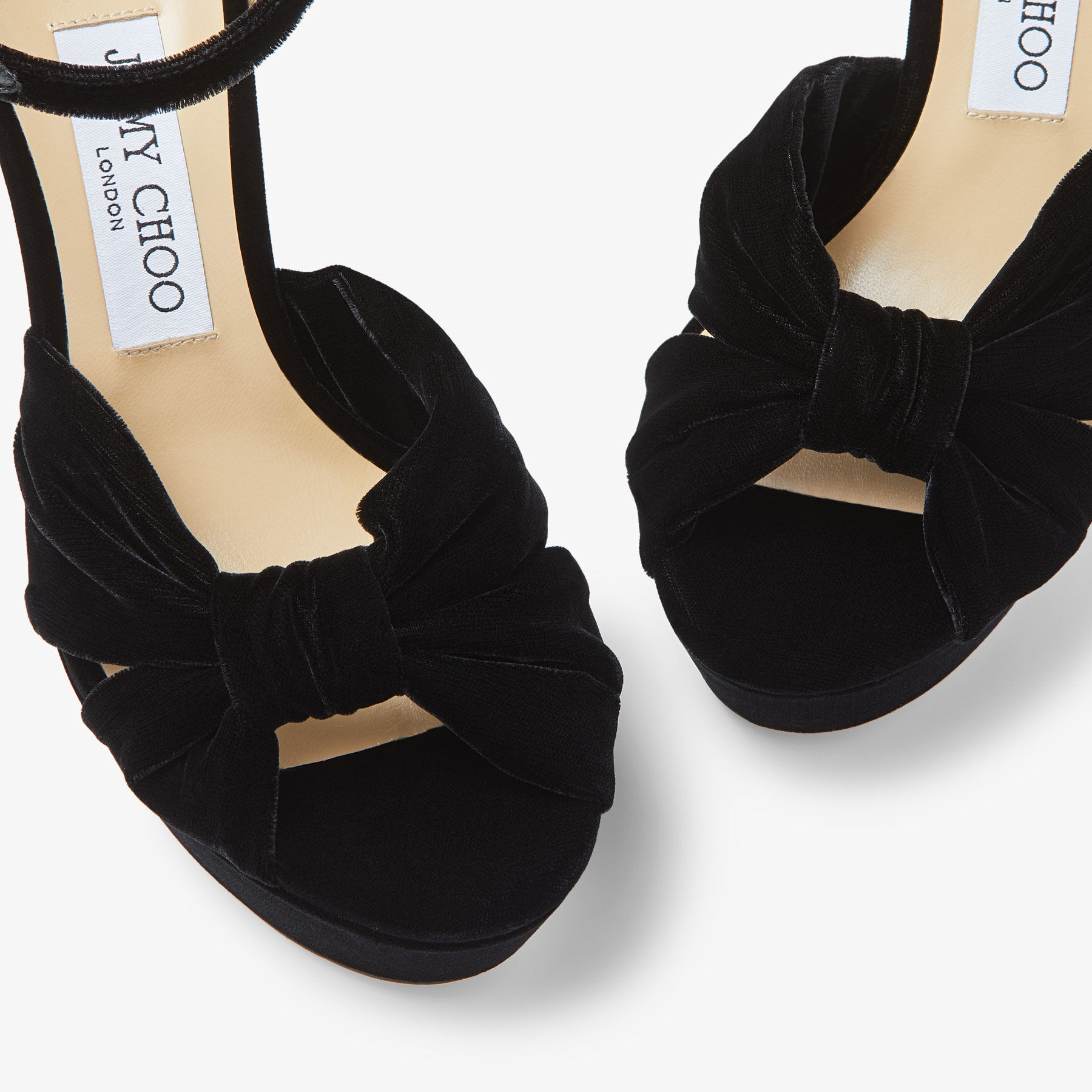 Heloise 120 Black Velvet Platform Sandals