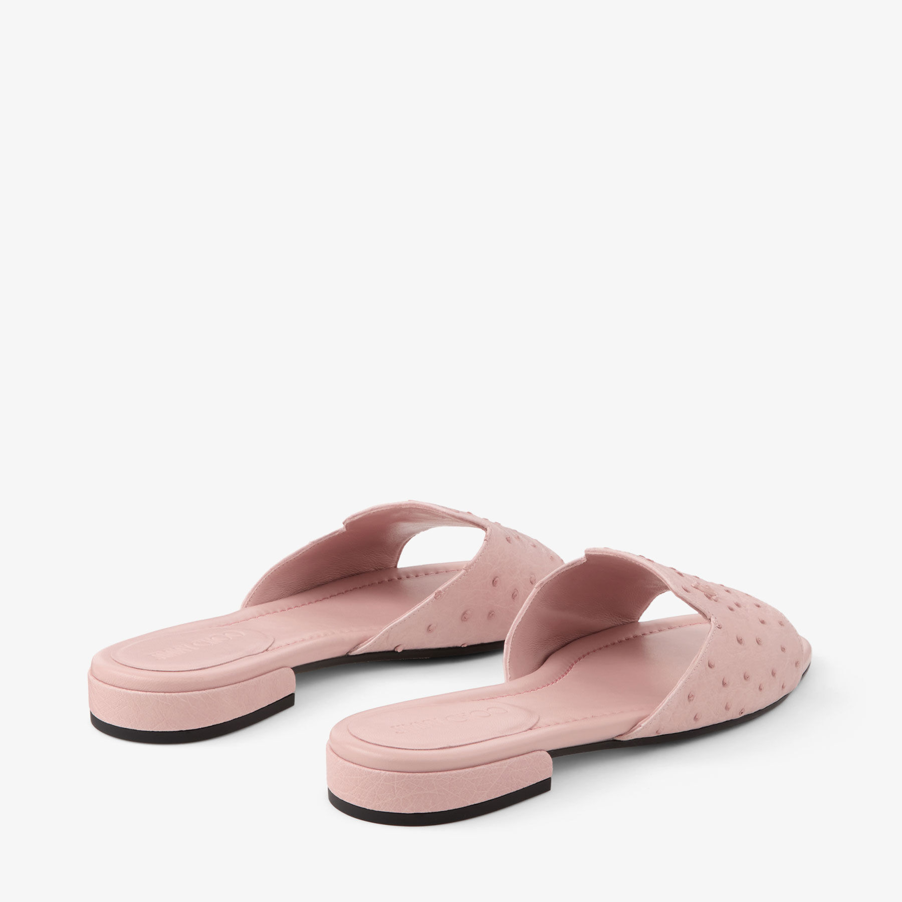 Dina Flat Rose Ostrich Leather Flats