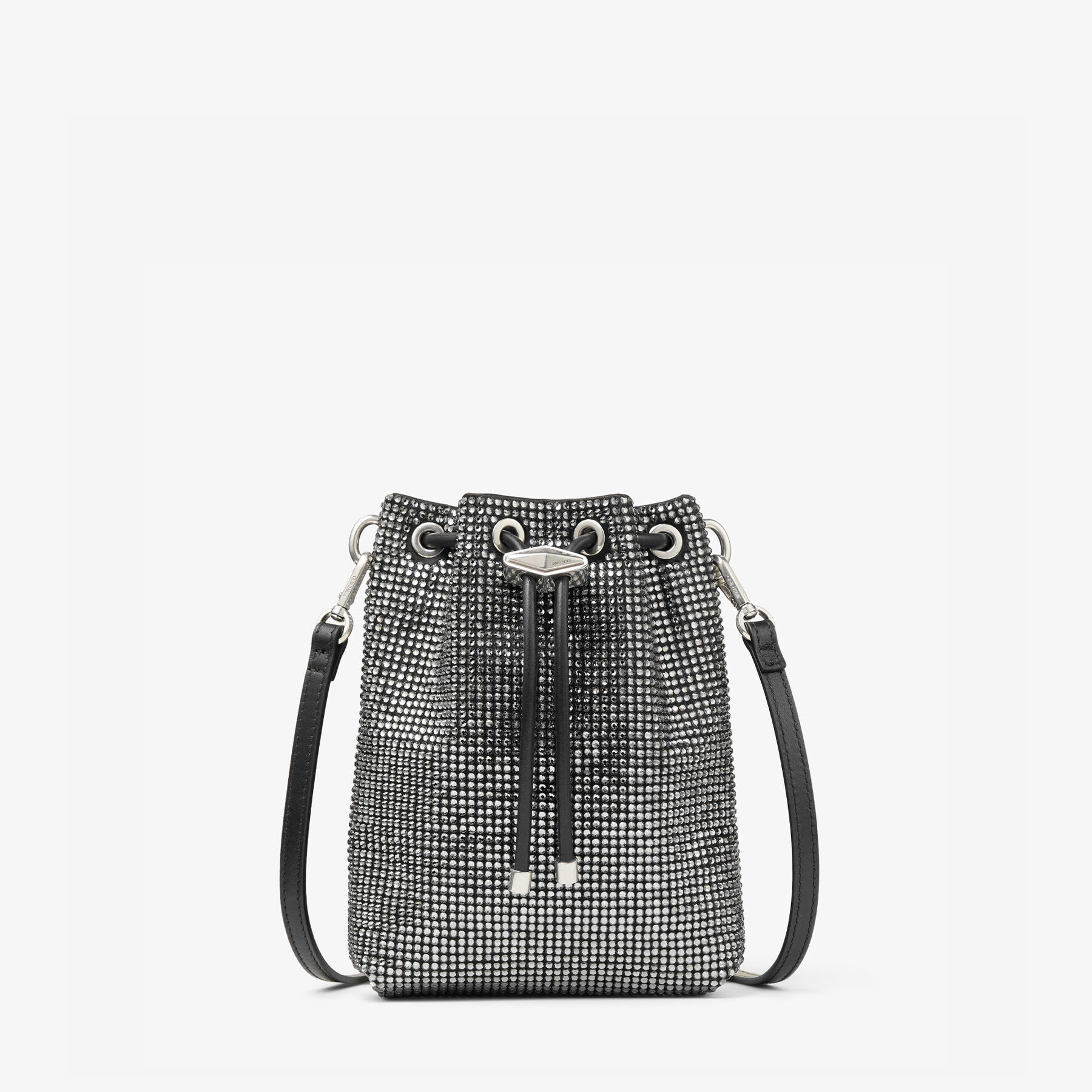 Cinch Mini Black Satin Crystal Mini Bag