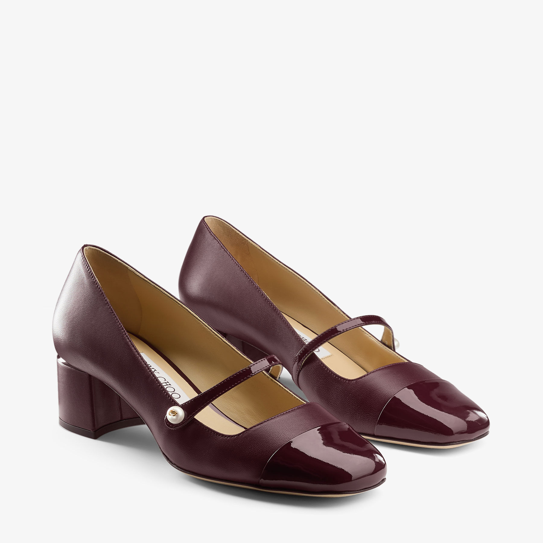 Elisa 45 Garnet Leather Pumps