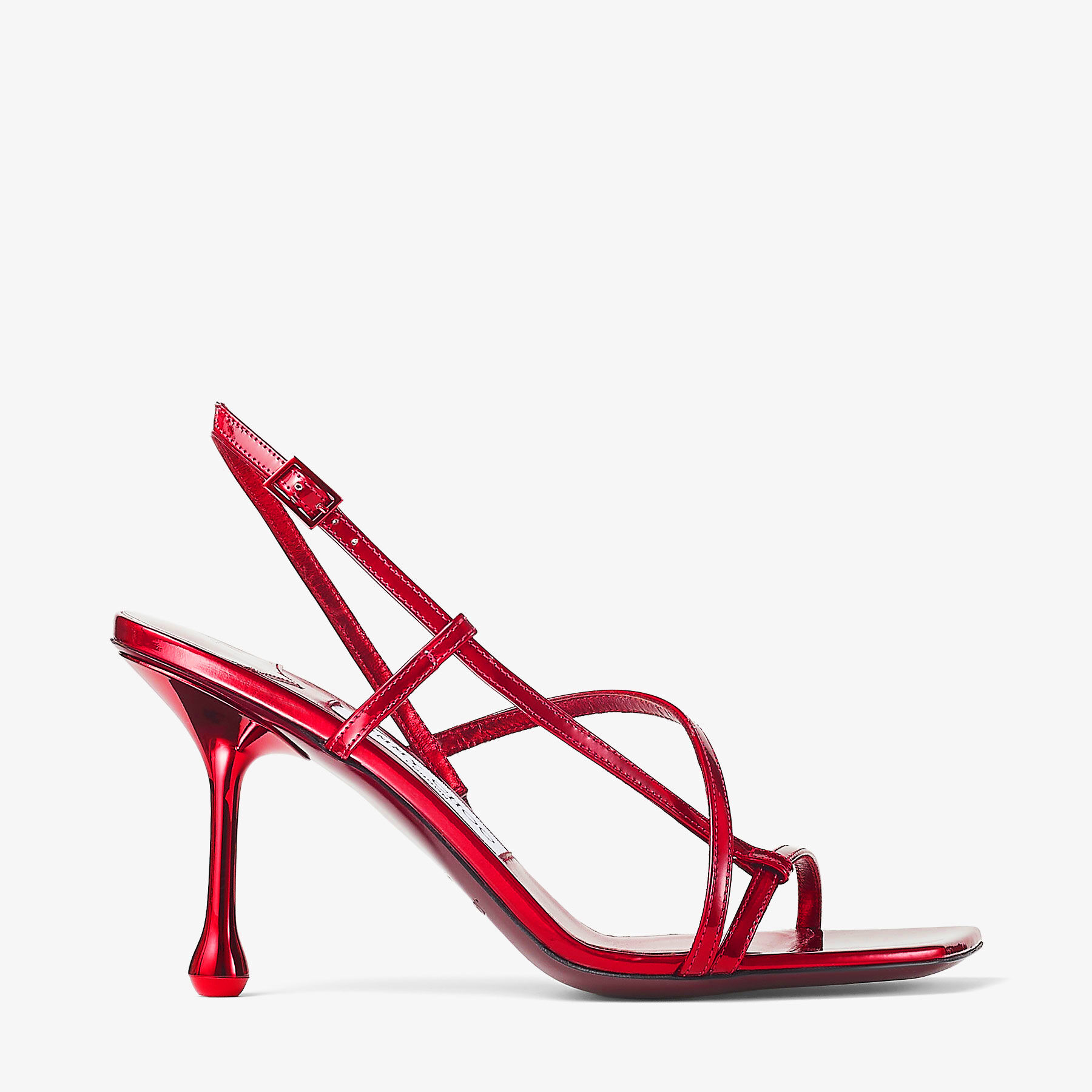 Etana 80 Ruby Red Leather Sandals