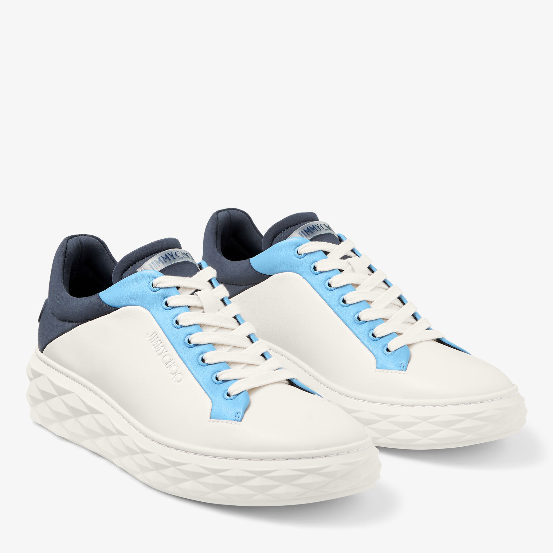 Diamond Maxi M II Latte and Navy Leather Trainers