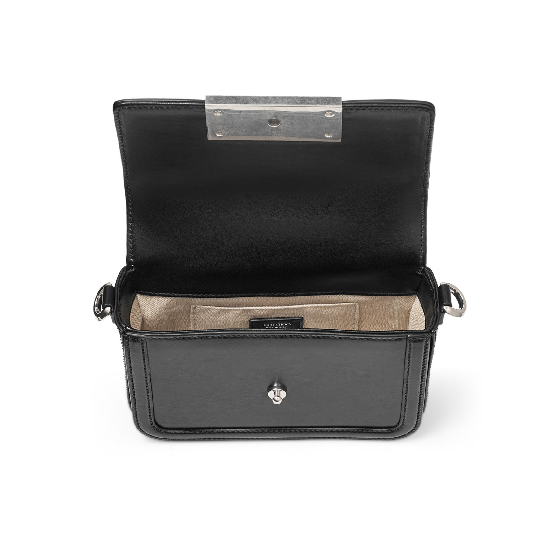 Diamond Crossbody Black Leather Crossbody Bag