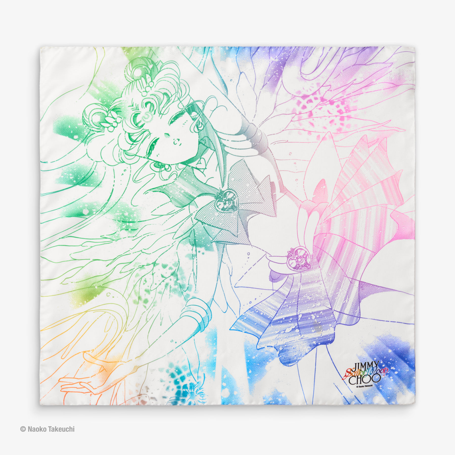 Super Sailor Moon Foulard Multicolour Manga Print Silk Scarf