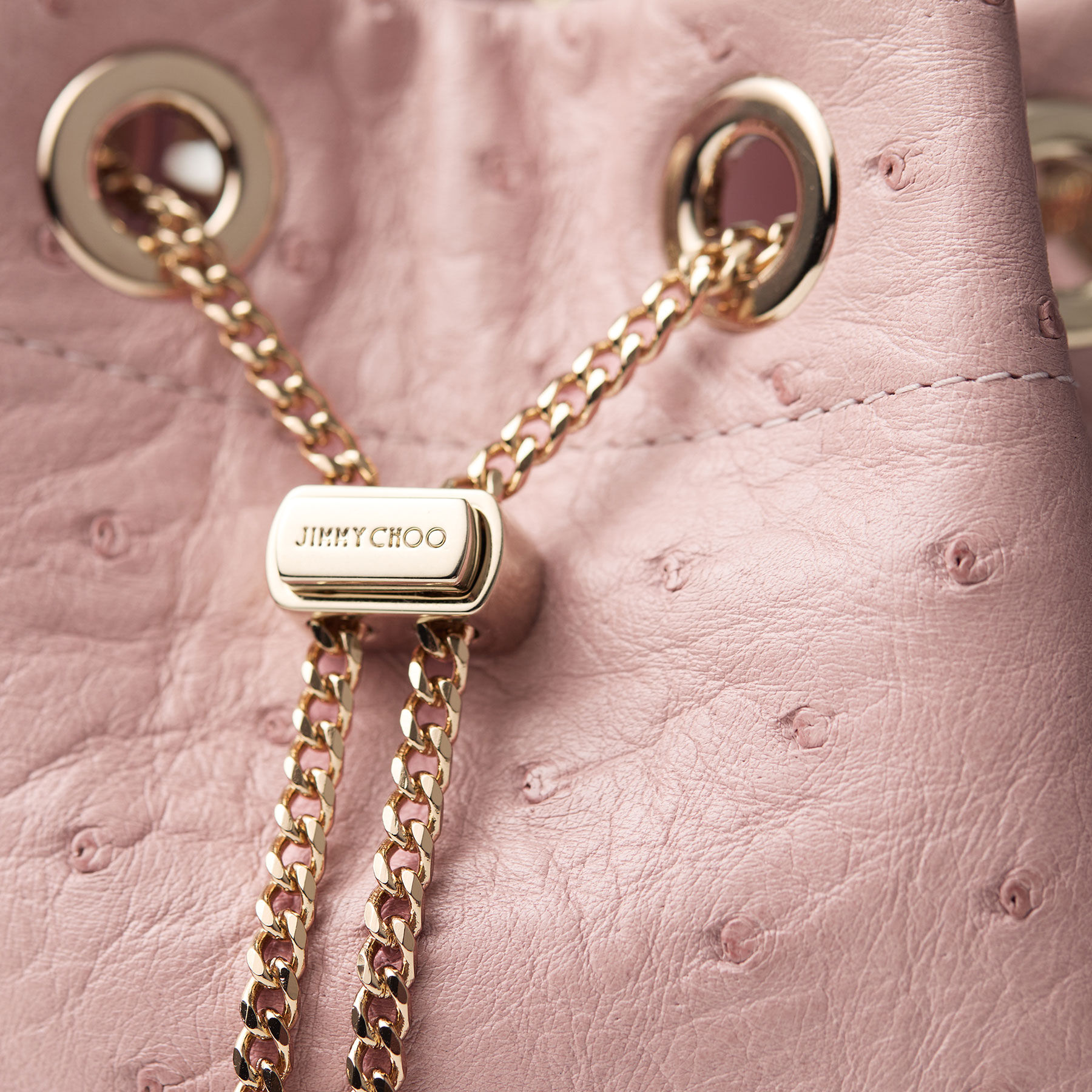 Bon Bon Rose Ostrich Leather Bag