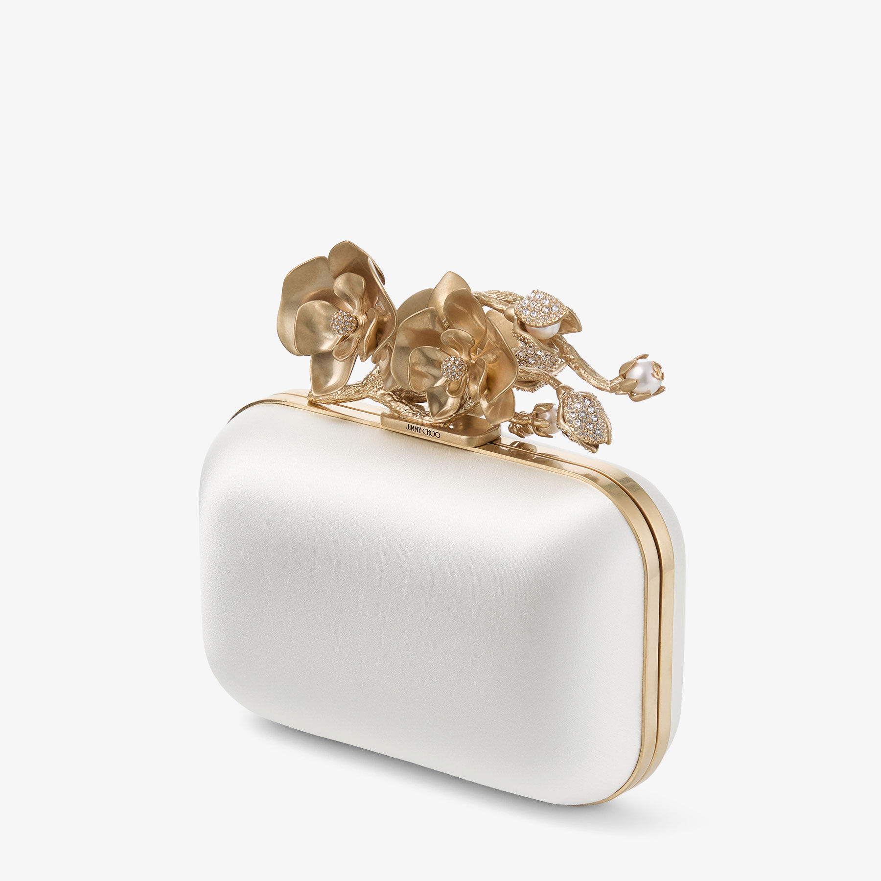 Cloud Ivory Satin Clutch Bag