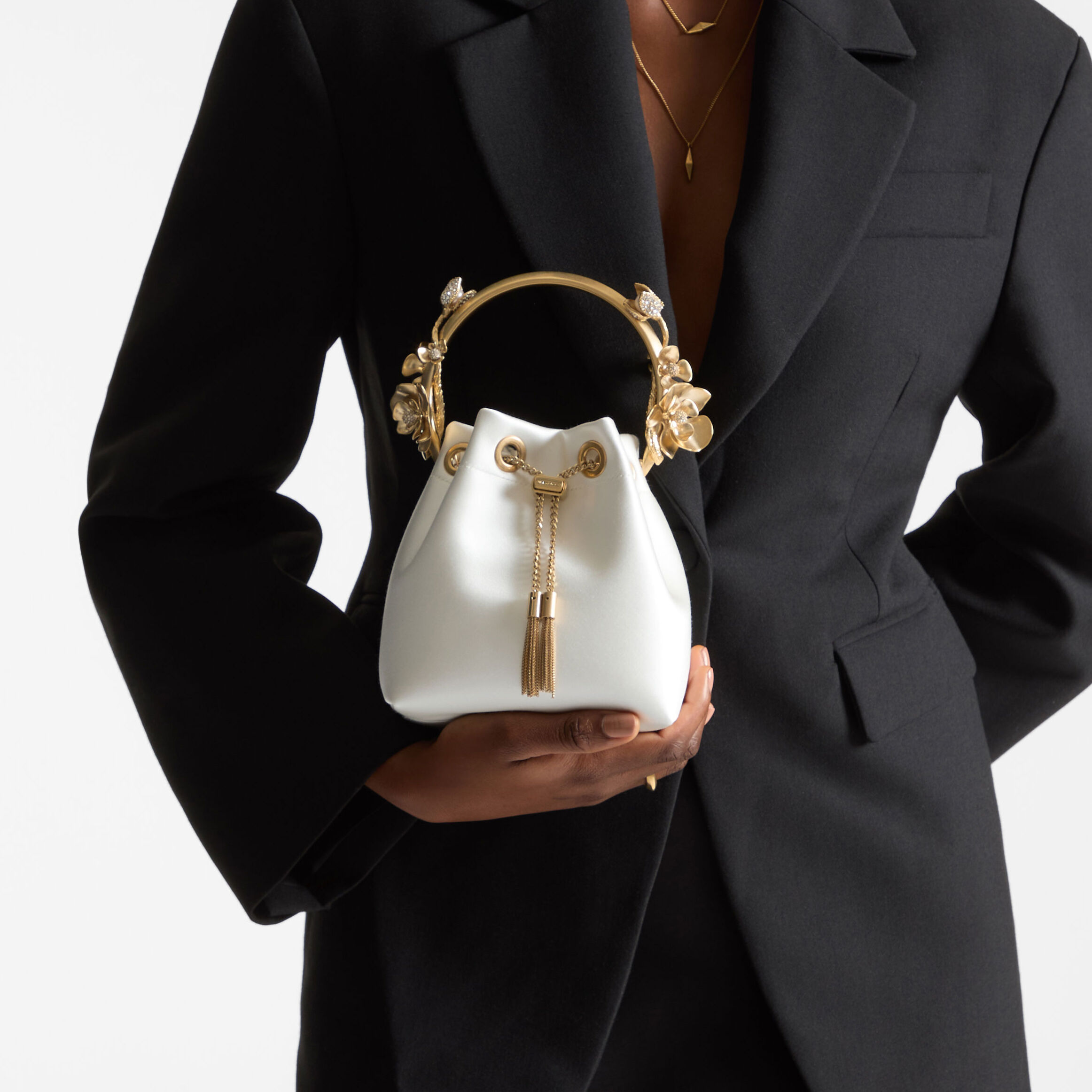 Bon Bon Ivory Satin Flower Bag