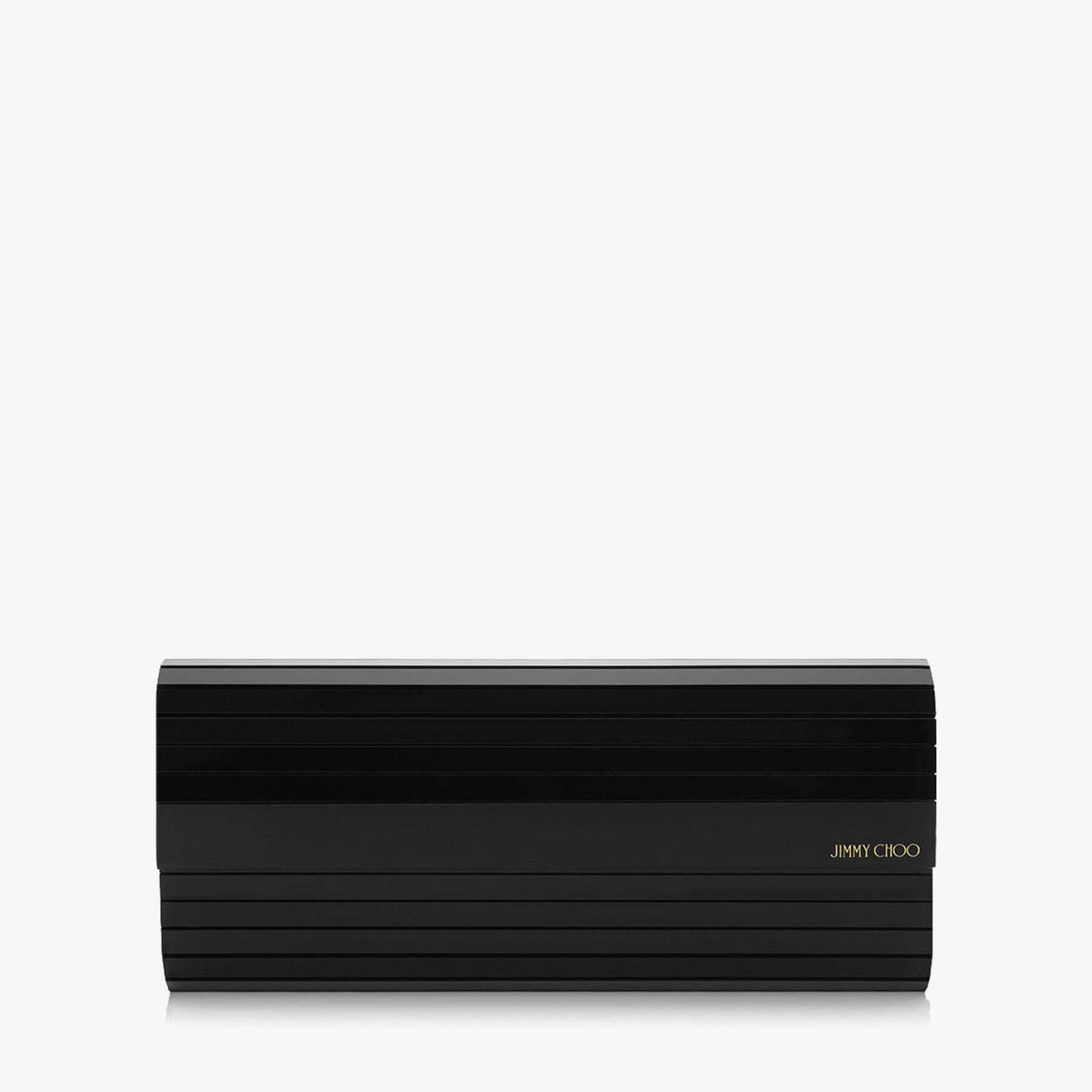 Sweetie Black Acrylic Clutch Bag with Gold Chain Strap