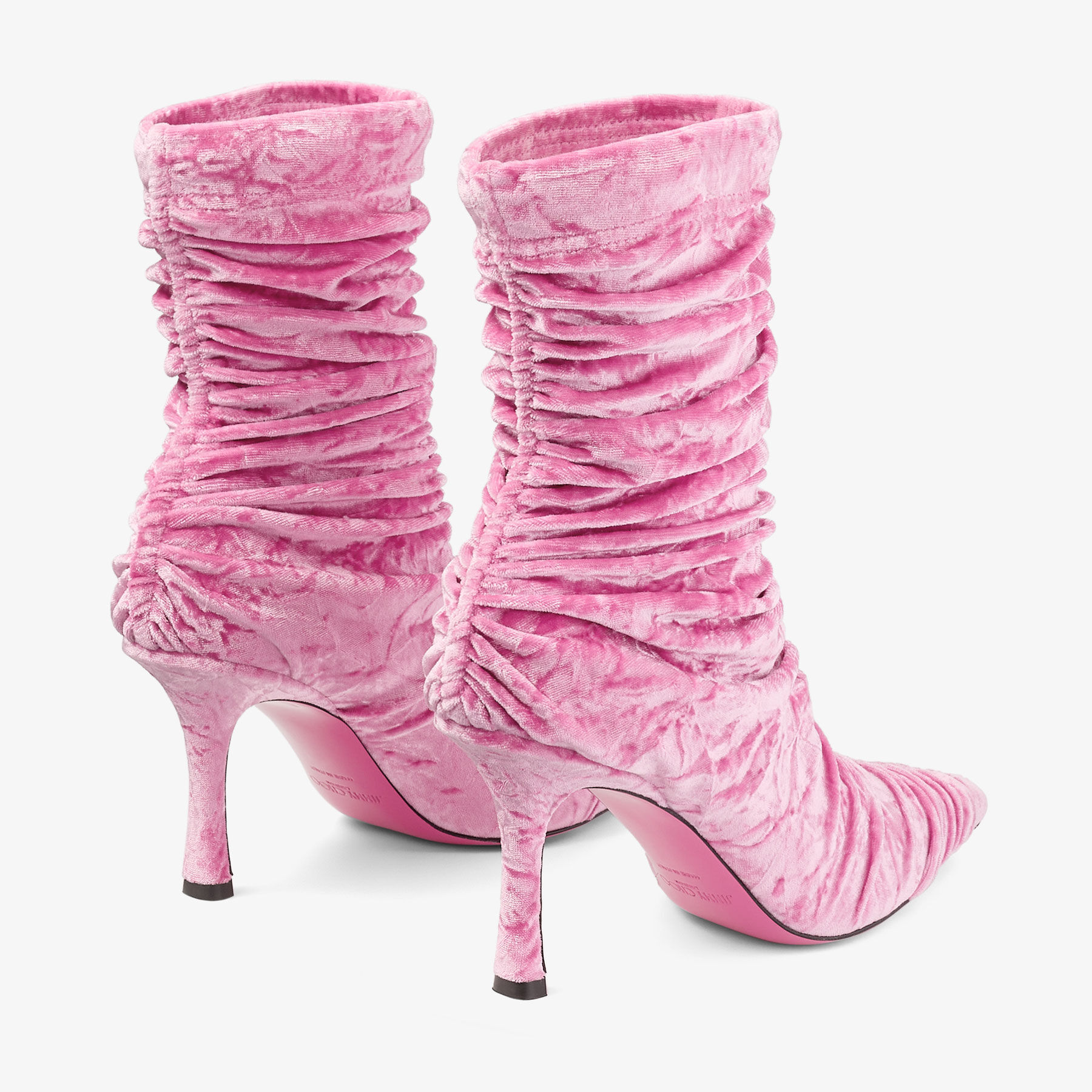 Lotta Ankle Boot 85 Light Magenta Velvet Ankle Boots