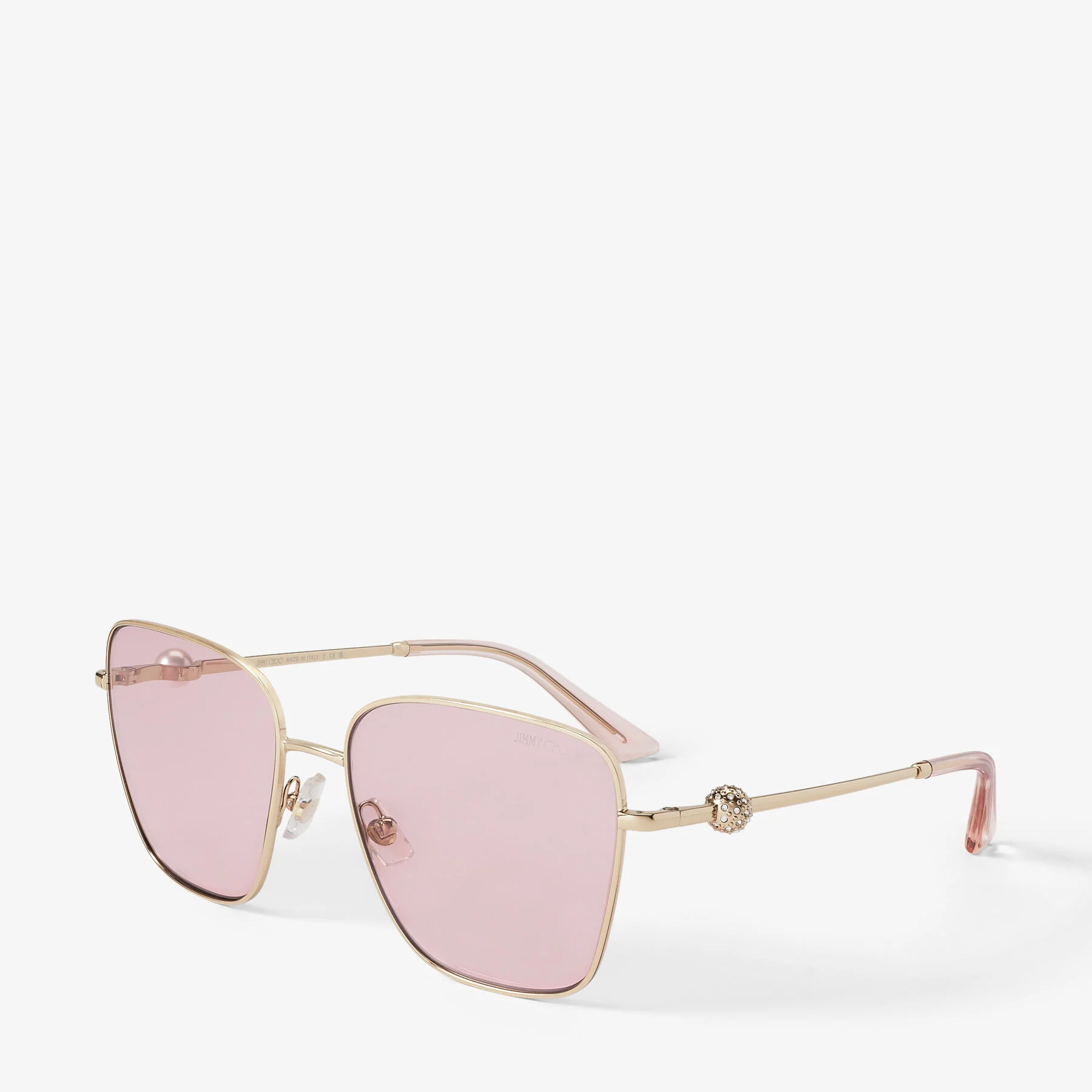 Pua Pale Gold Square Sunglasses with Crystals