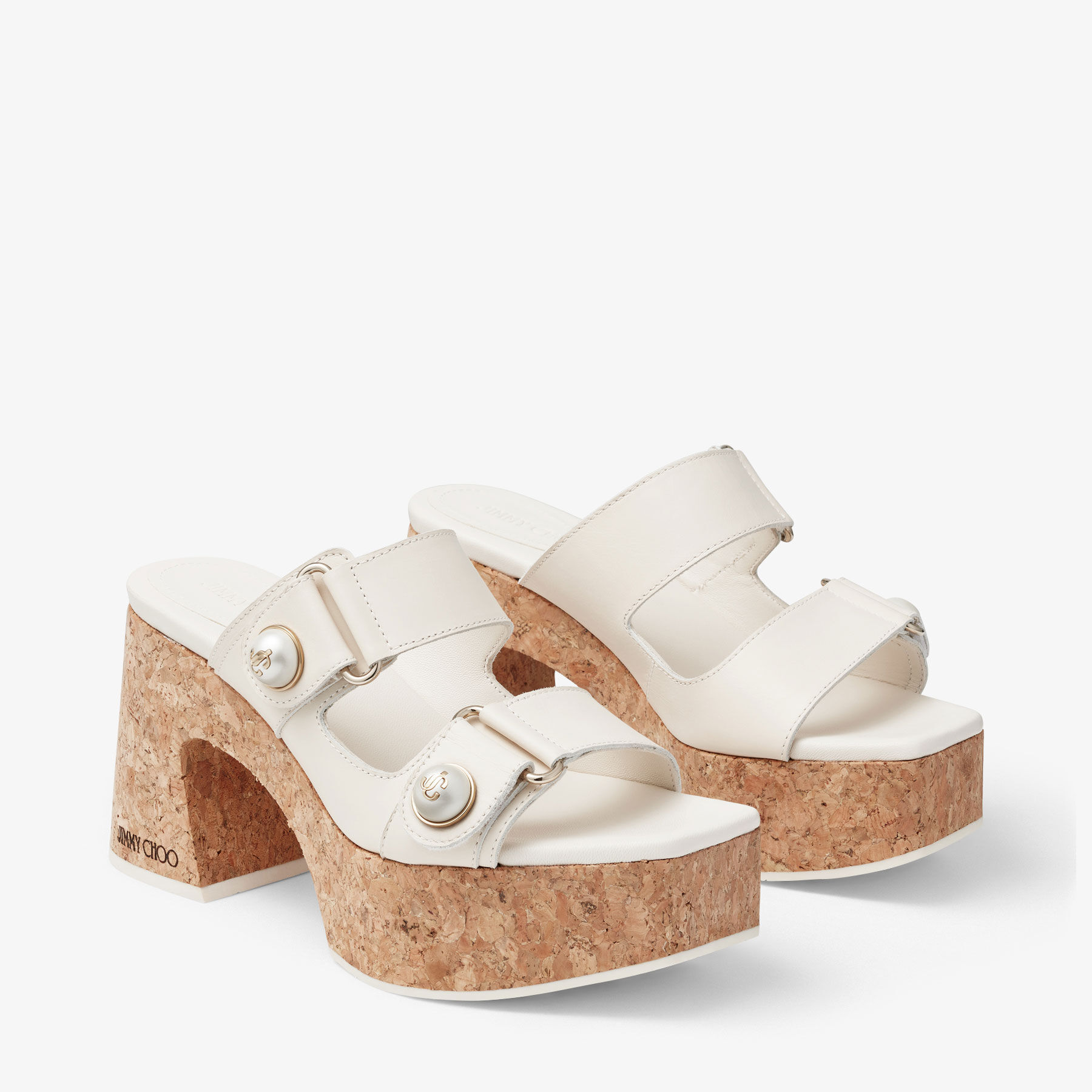 Fayence Wedge 95 Latte Leather Platform Wedge