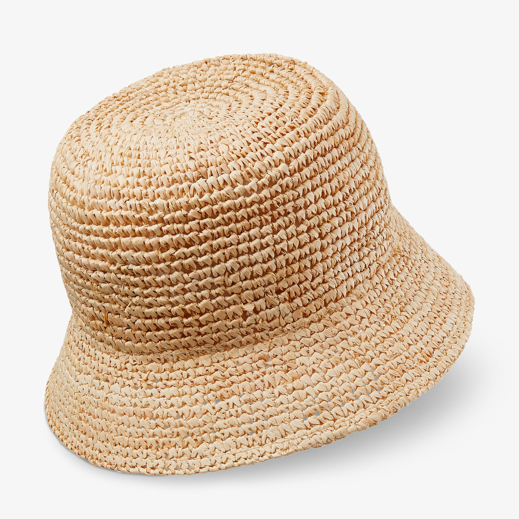 Atena Natural Raffia Embroidered Bucket Hat
