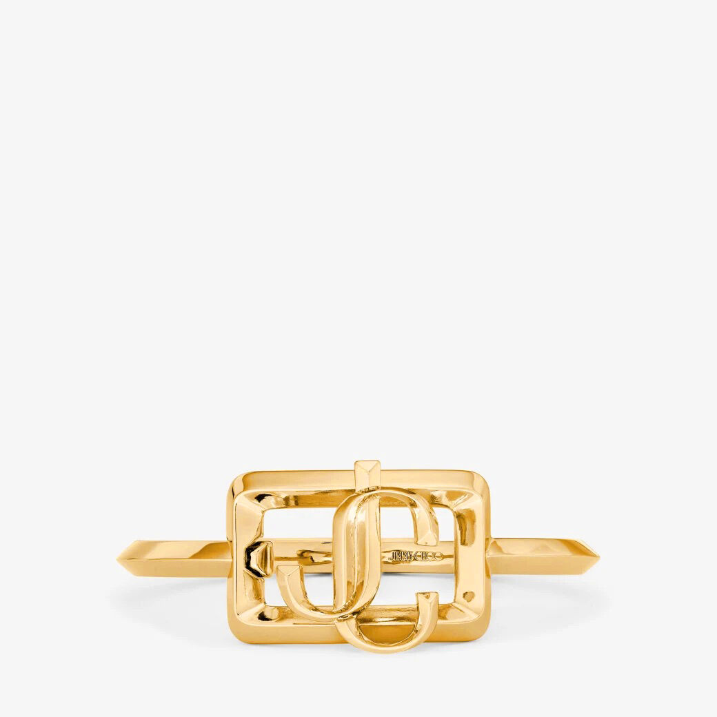 Square JC Cuff Gold-Finish Square Bracelet