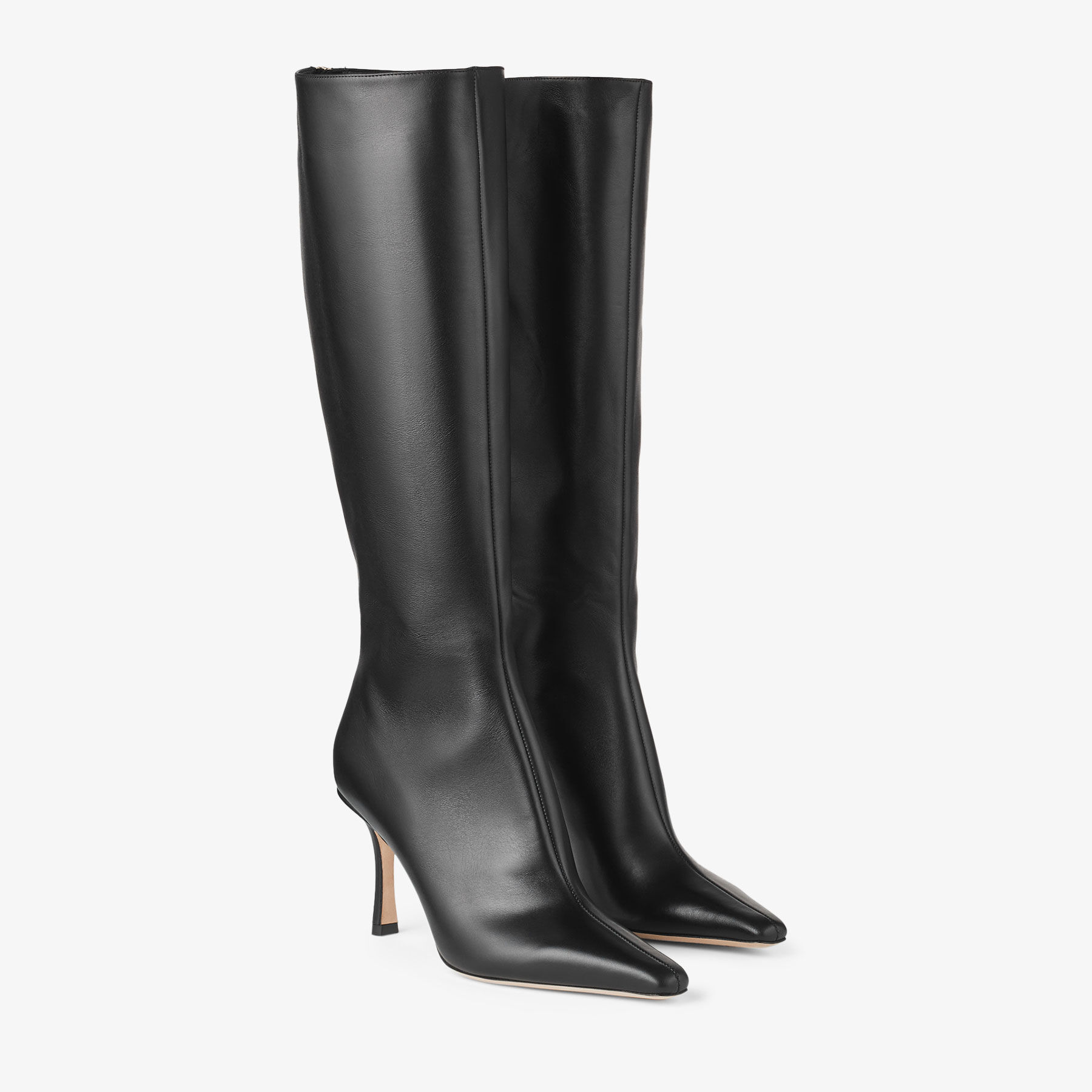 Agathe Knee Boot 85 Black Calf Leather Knee-High Boots