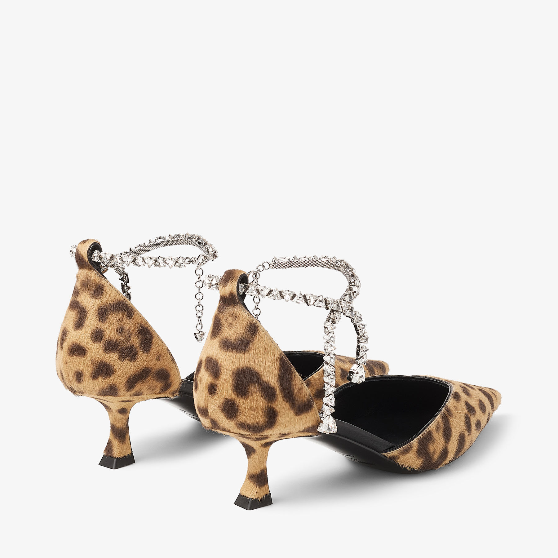 Stevie 50 Natural Leopard Print Pony Pumps