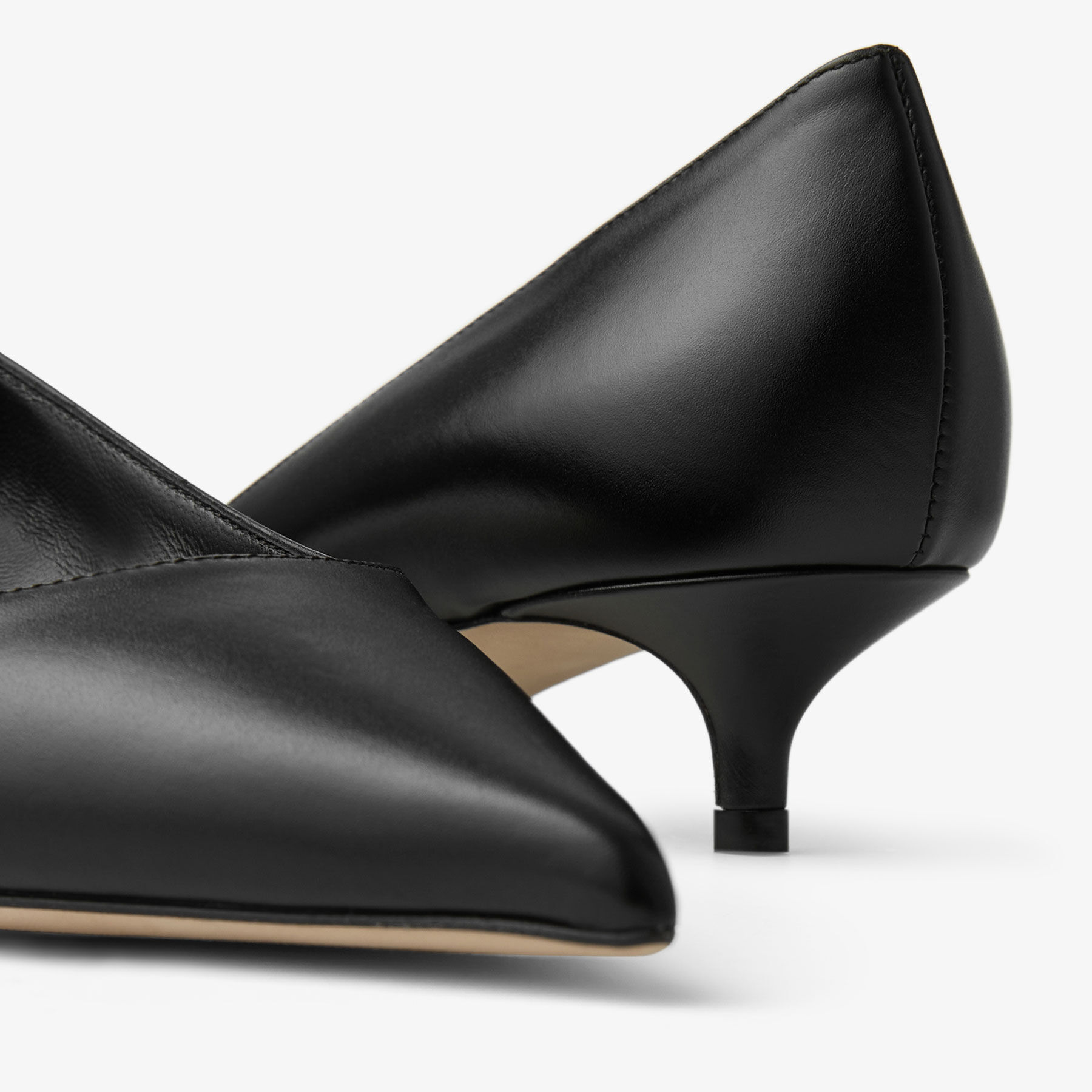 Amelia Black Calf Leather Pumps