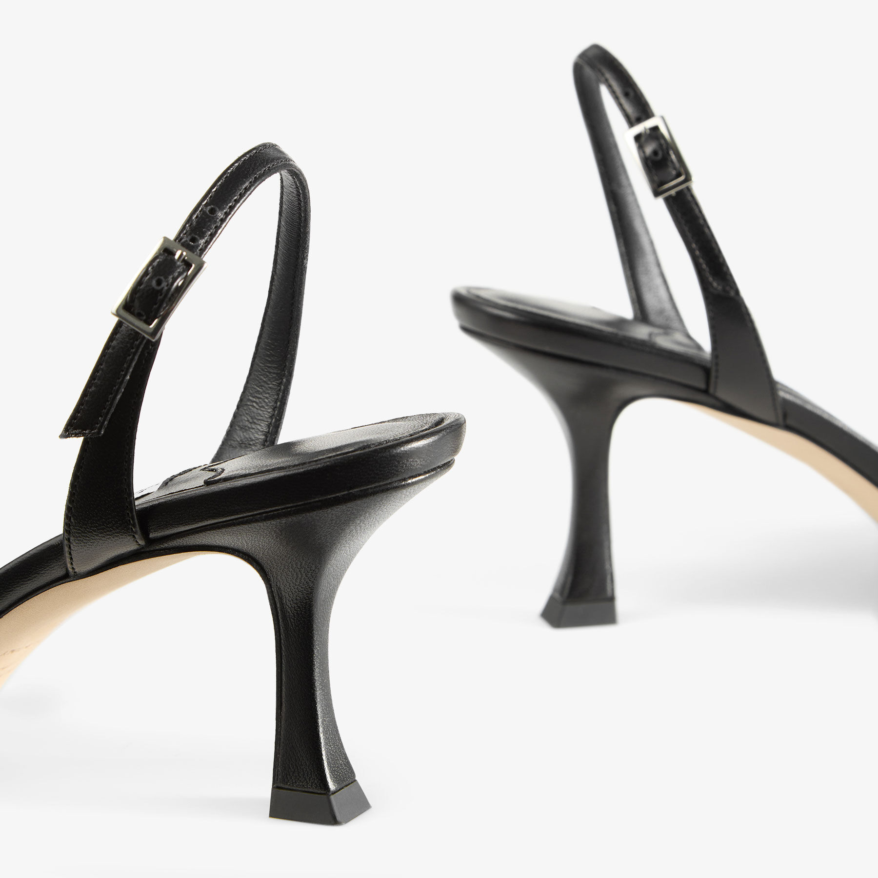 Elsy 70 Black Nappa Leather Crossover Slingback