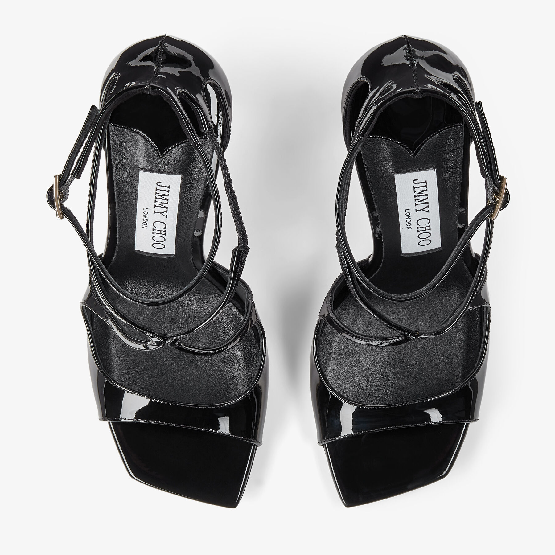 Azia 110 Black Patent Leather Sandals