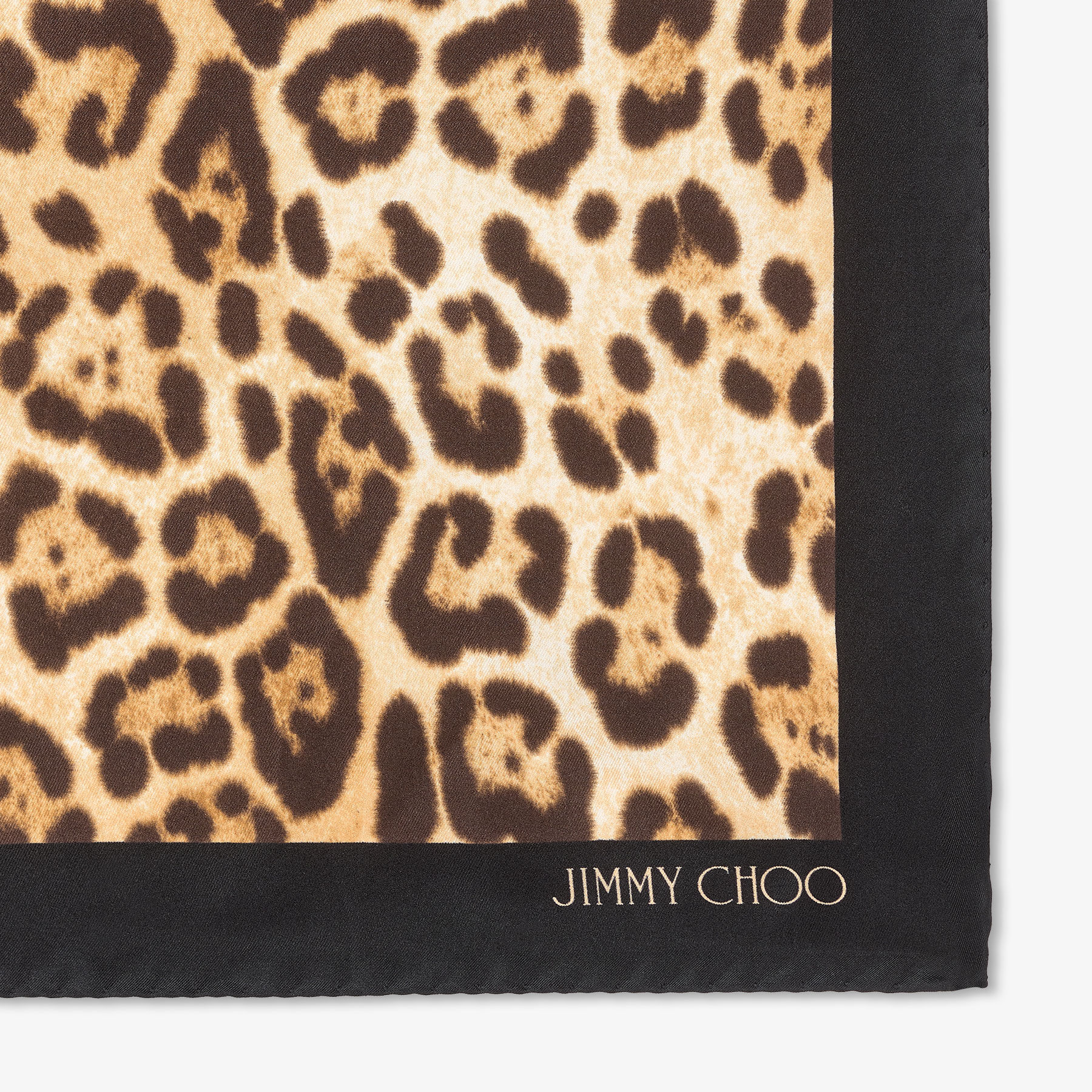 Reta Natural Leopard Print Silk Foulard