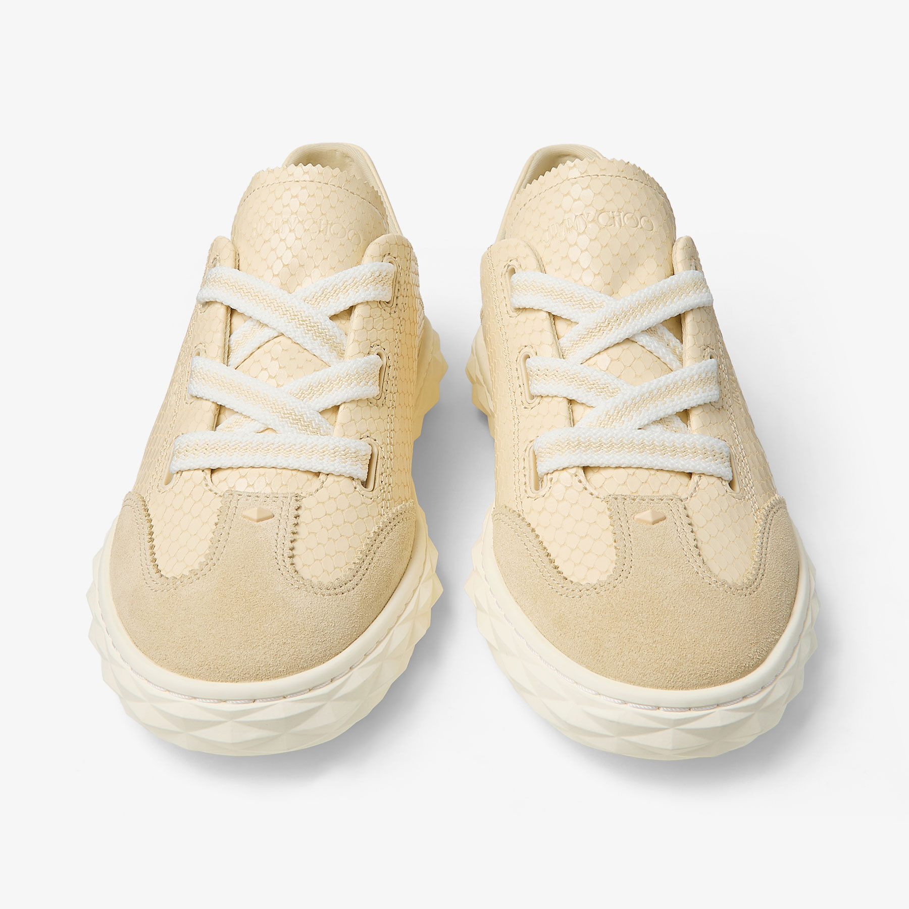 Diamond Light Flex F Yellow Buttermilk Elaphe Print Leather Trainers