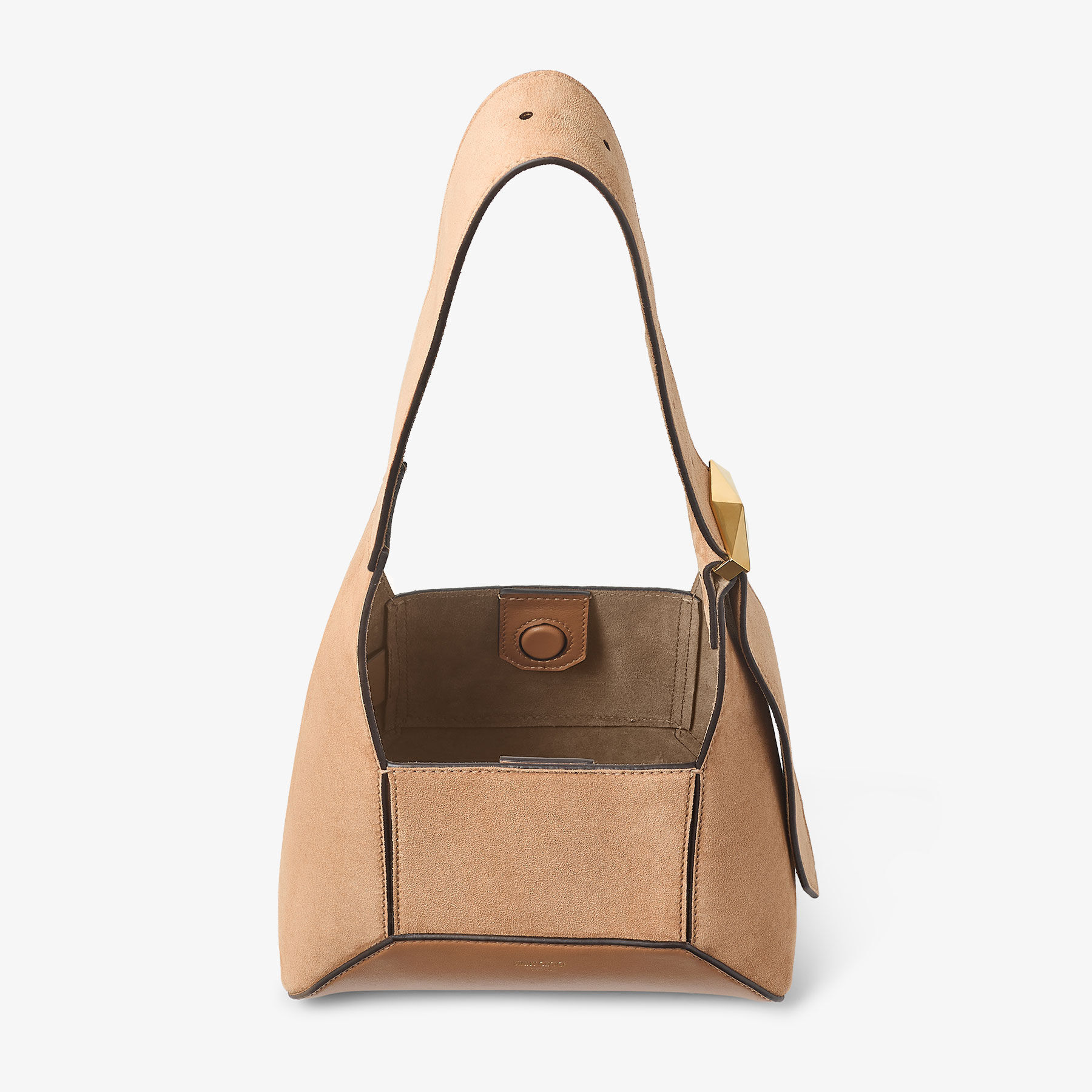 Diamond Hobo S Toffee Suede Shoulder Bag