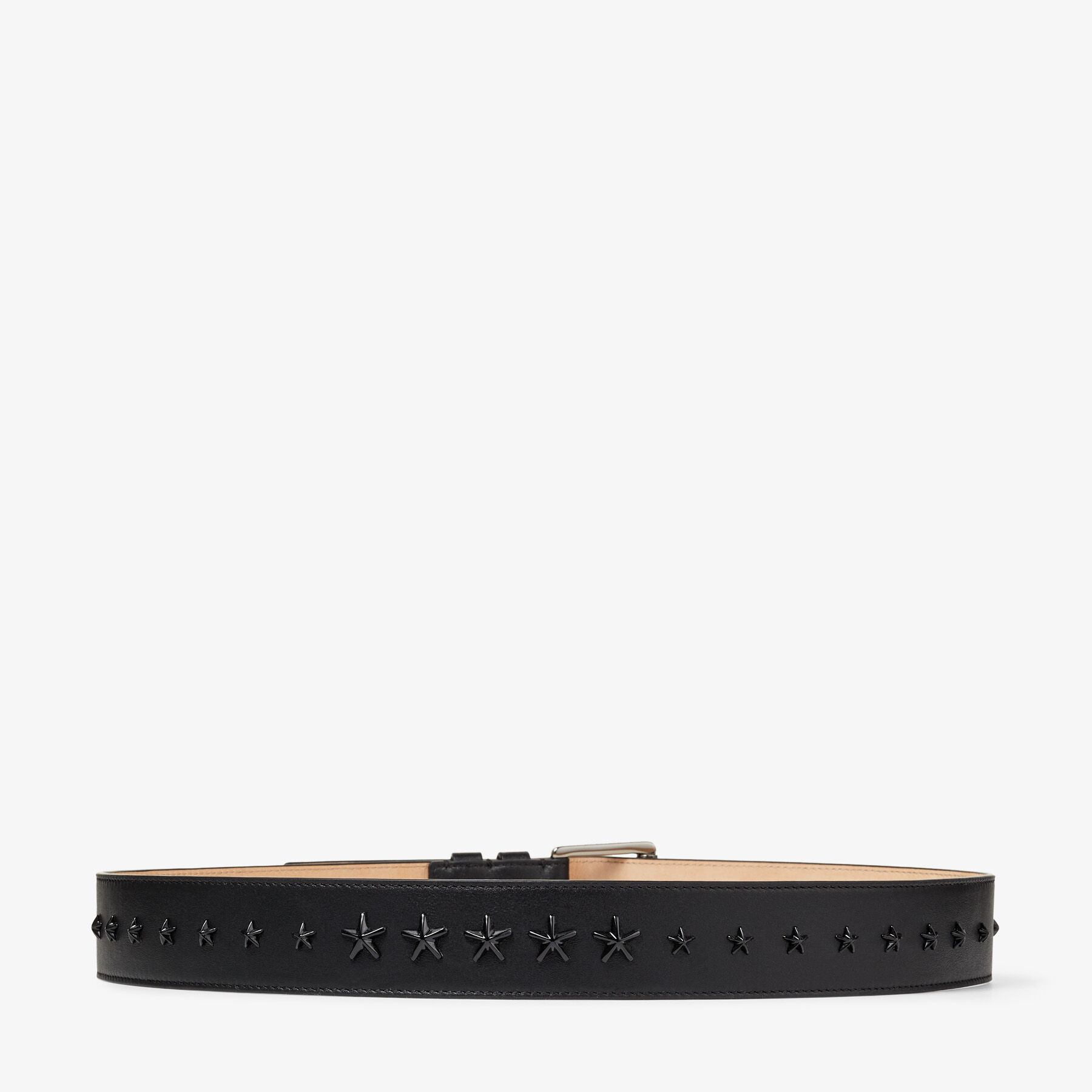 Archer Black and Gunmetal Calf Leather Belt with Degrade Stars