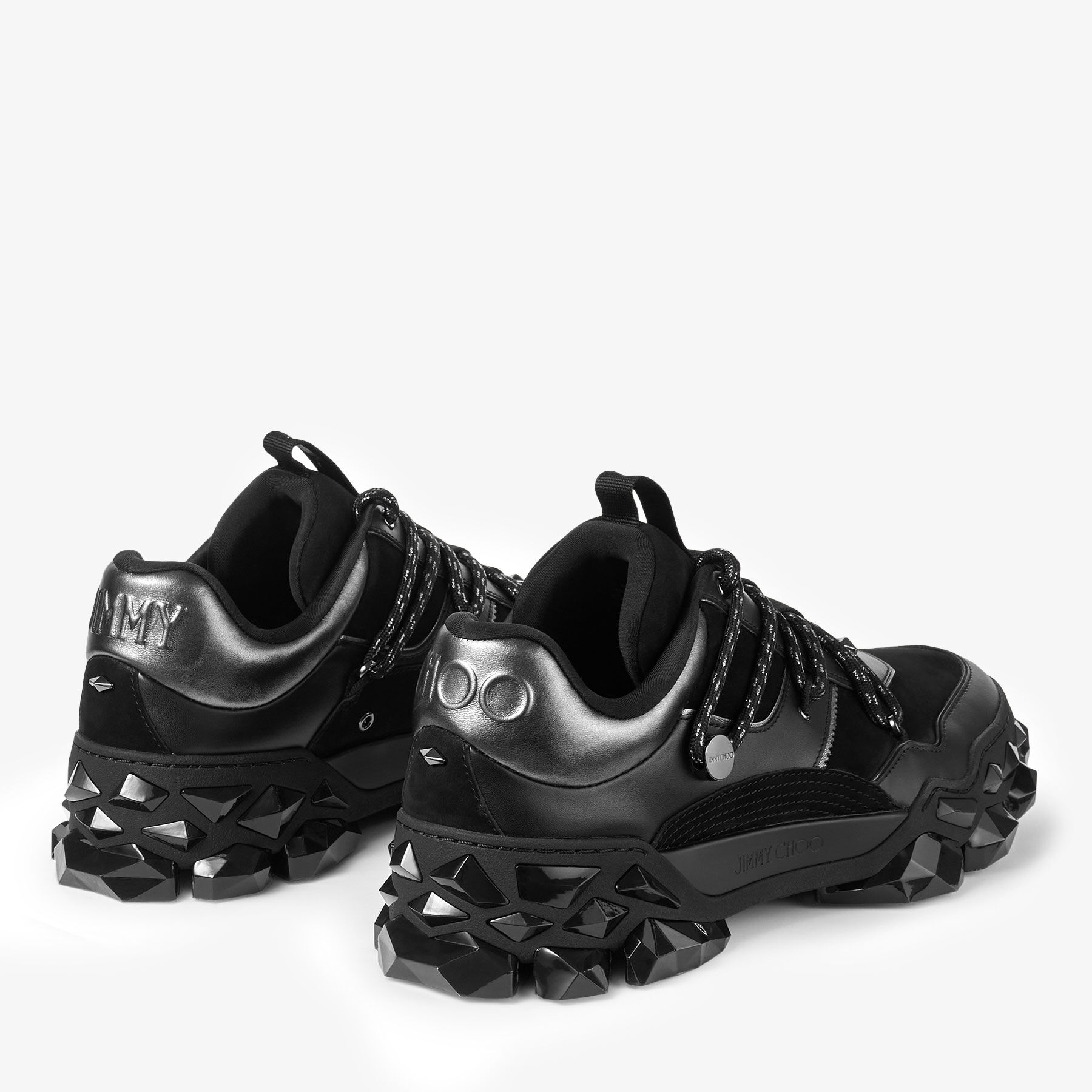 Diamond X II M Black Leather Trainers