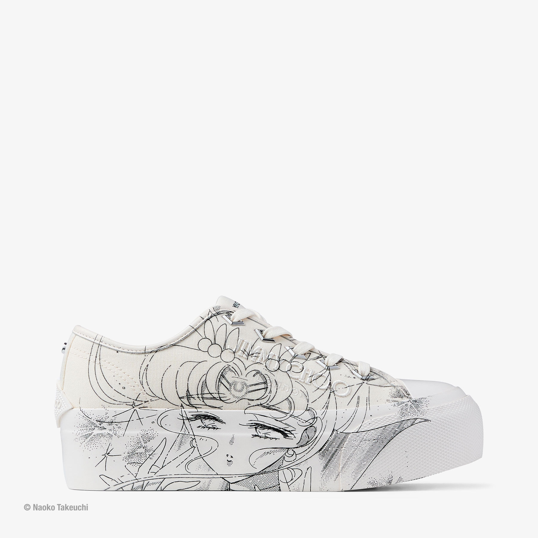 Sailor Guardians Palma Maxi/F Latte Manga Print Canvas Trainers