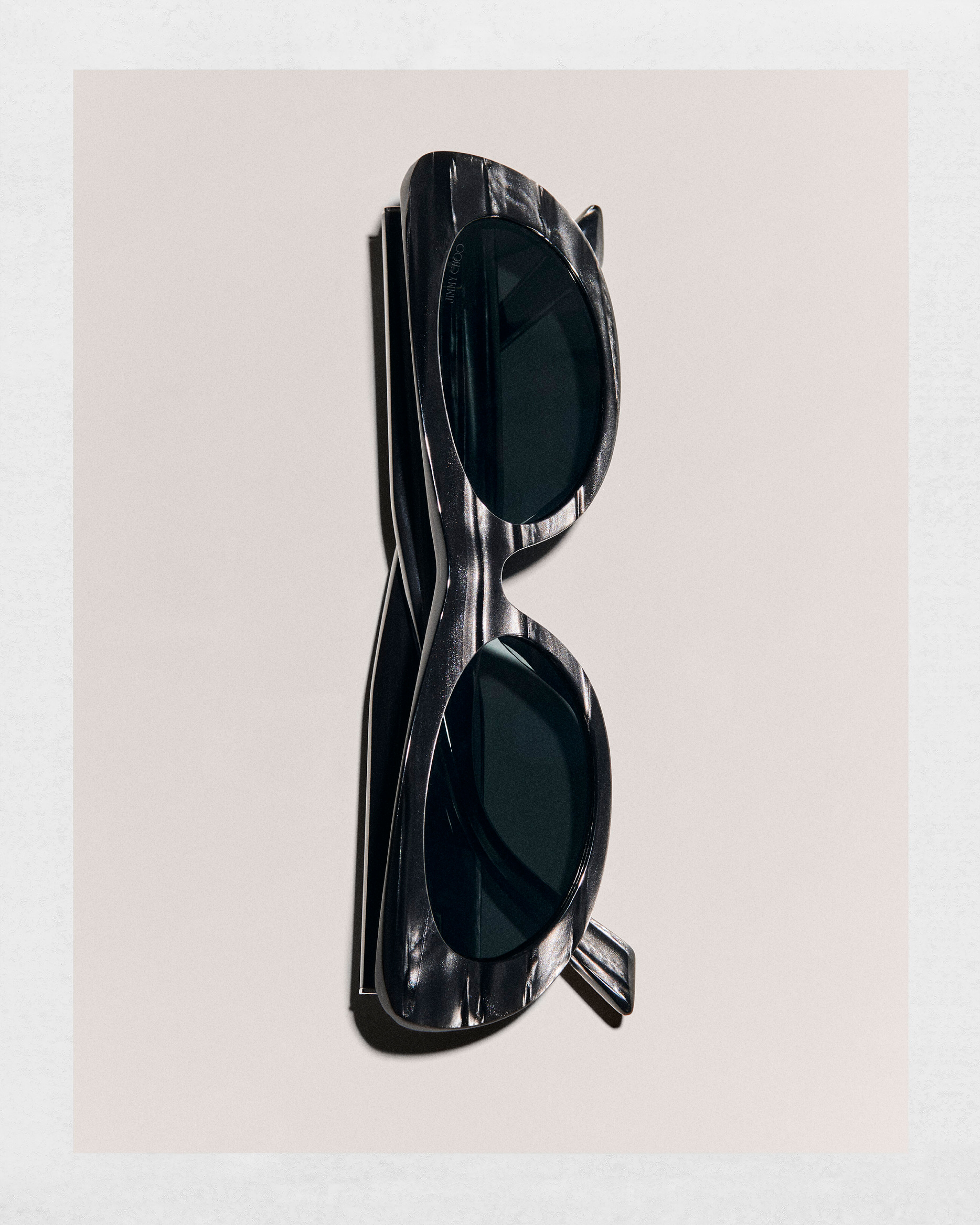Danny Black Striped Oval Sunglasses