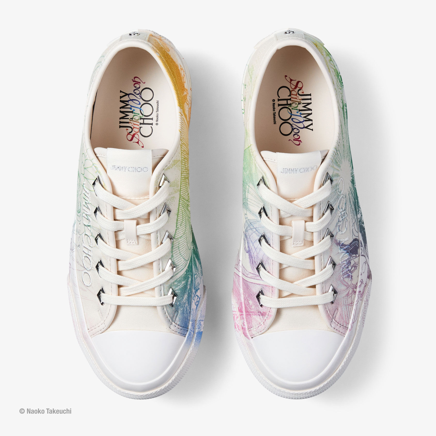Sailor Guardians Palma Maxi/F Latte Manga Print Canvas Trainers