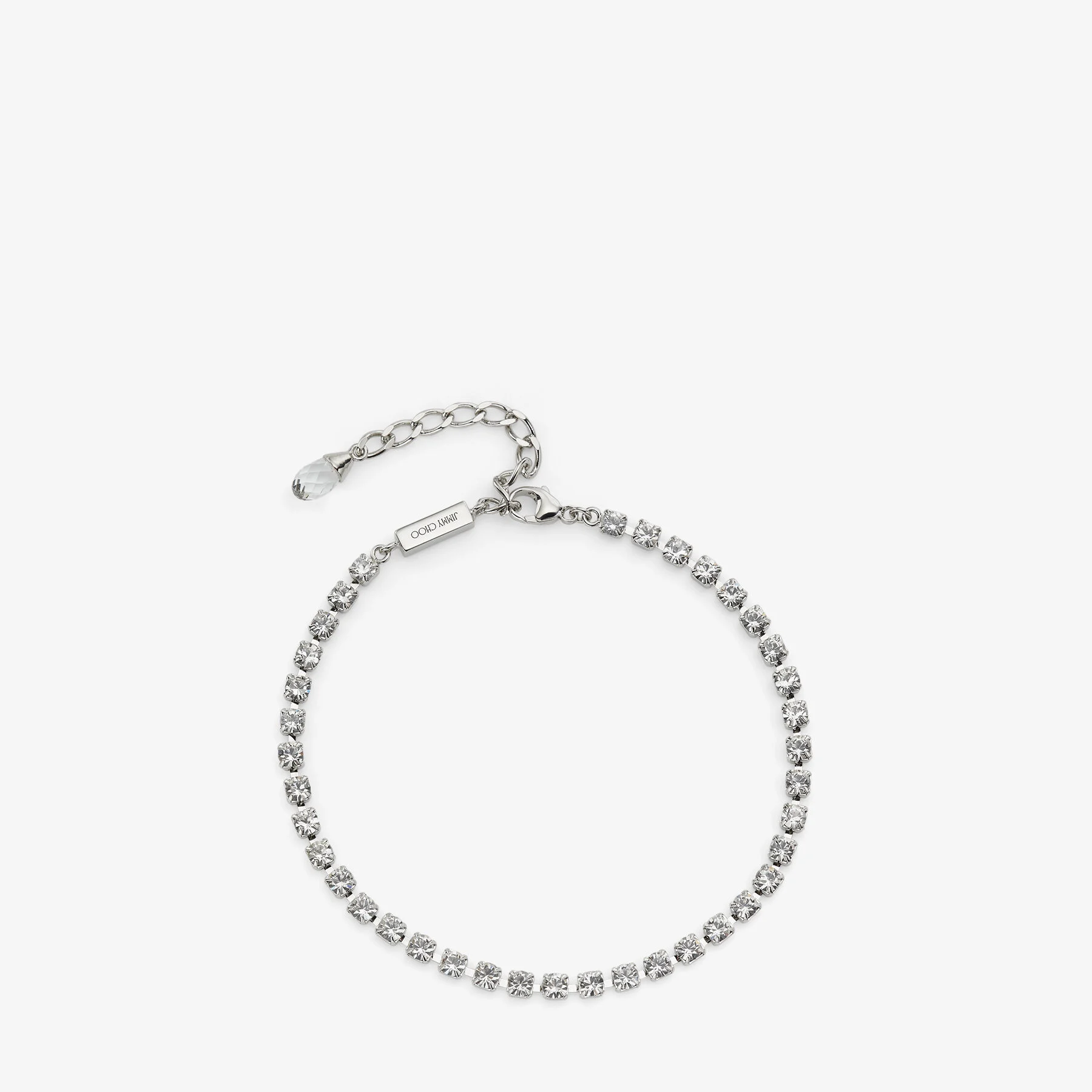 Saeda Anklet Silver-Finish Metal Anklet with Crystal