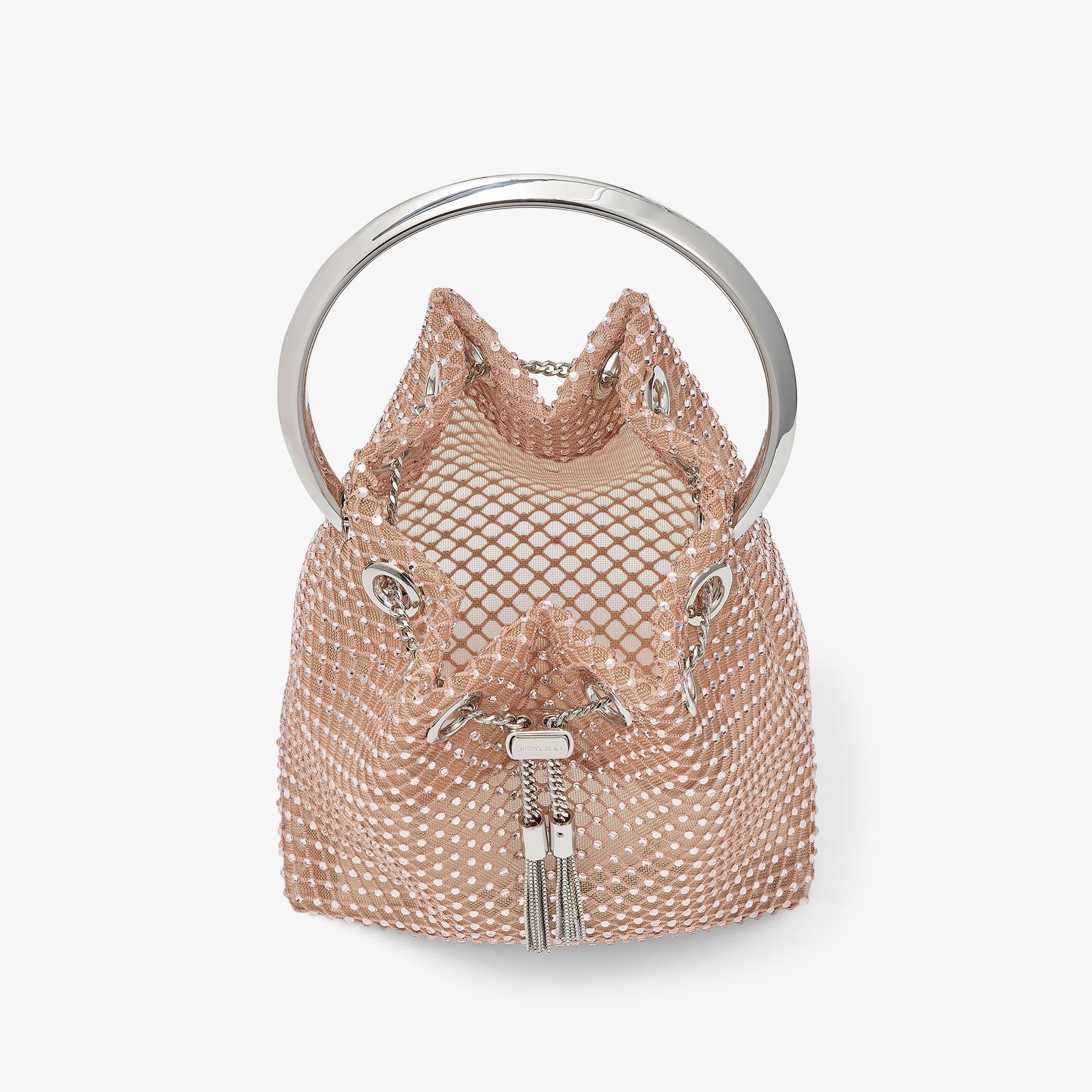 Bon Bon Macaron Satin Crystal Mesh Bag
