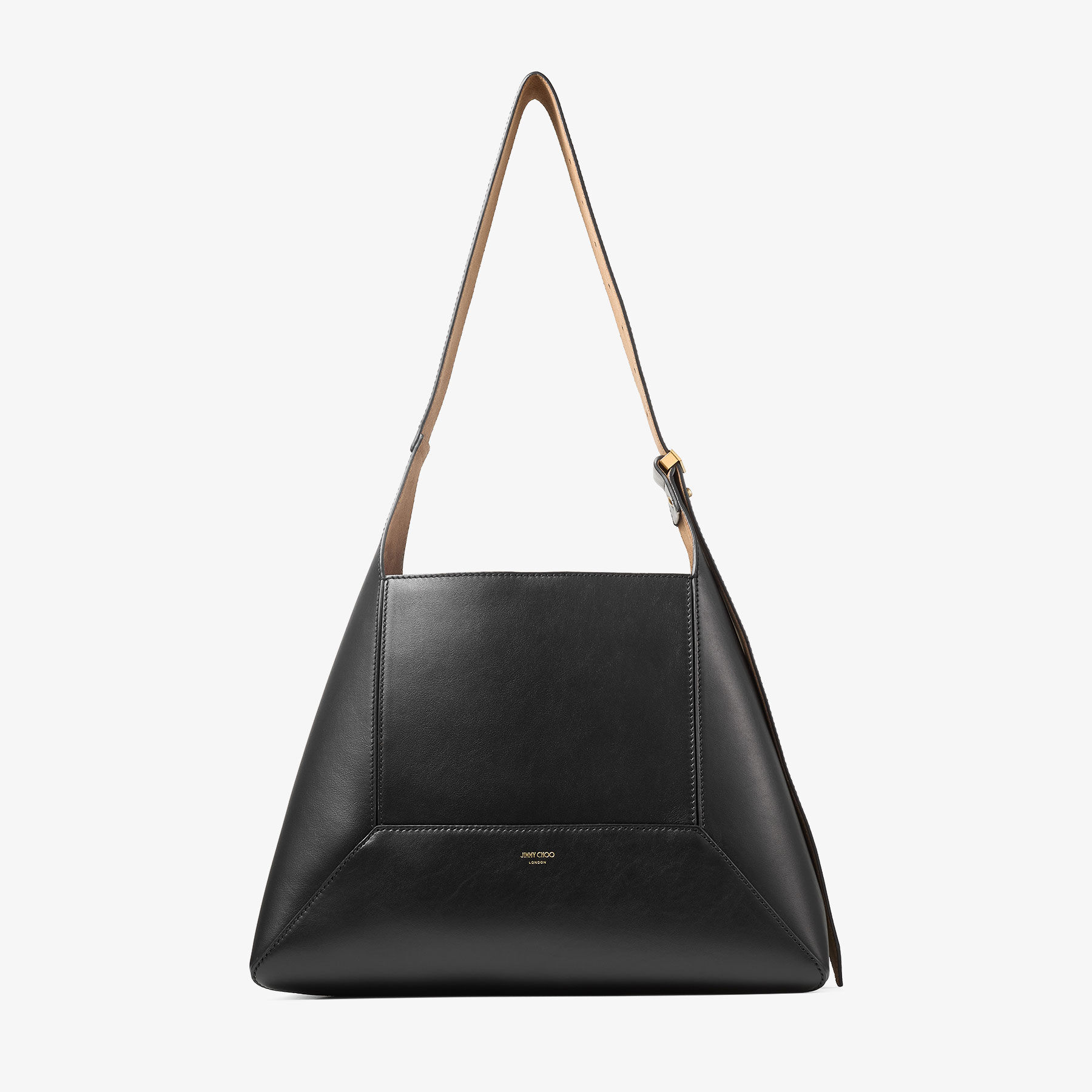 Diamond Hobo M Black Leather Shoulder Bag