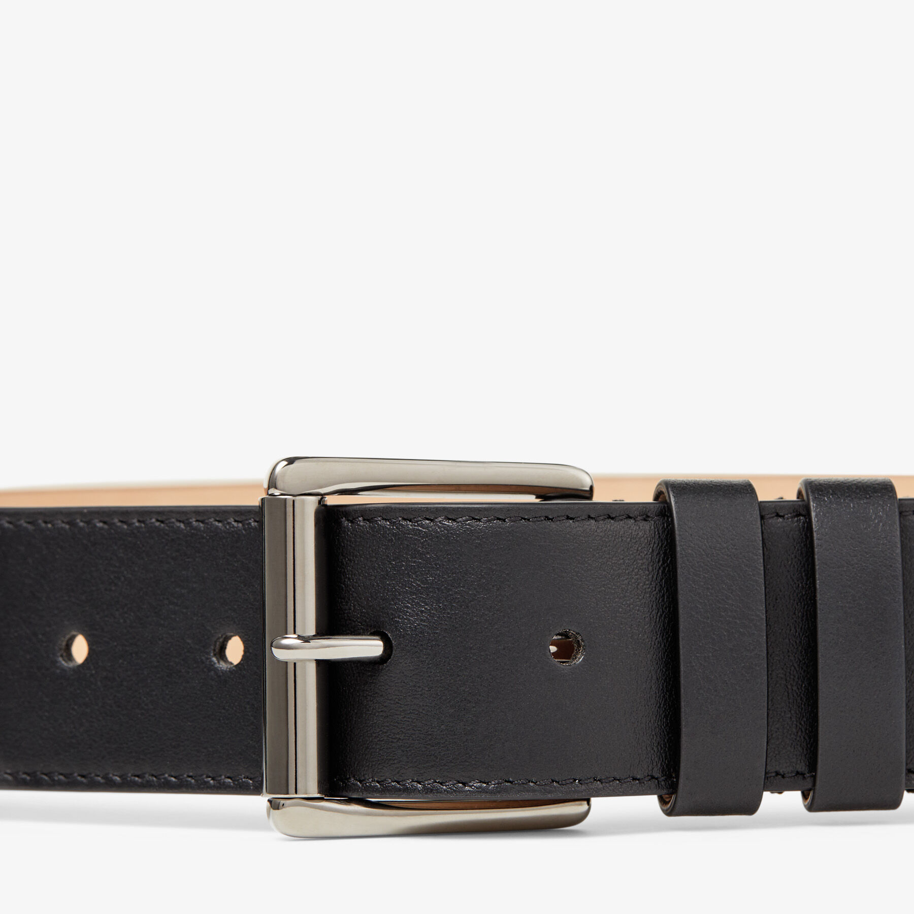 Archer Black and Gunmetal Calf Leather Belt with Degrade Stars