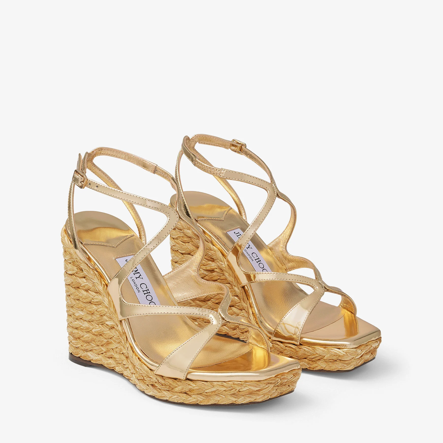 Ayla 110 Gold Metallic Leather Wedge