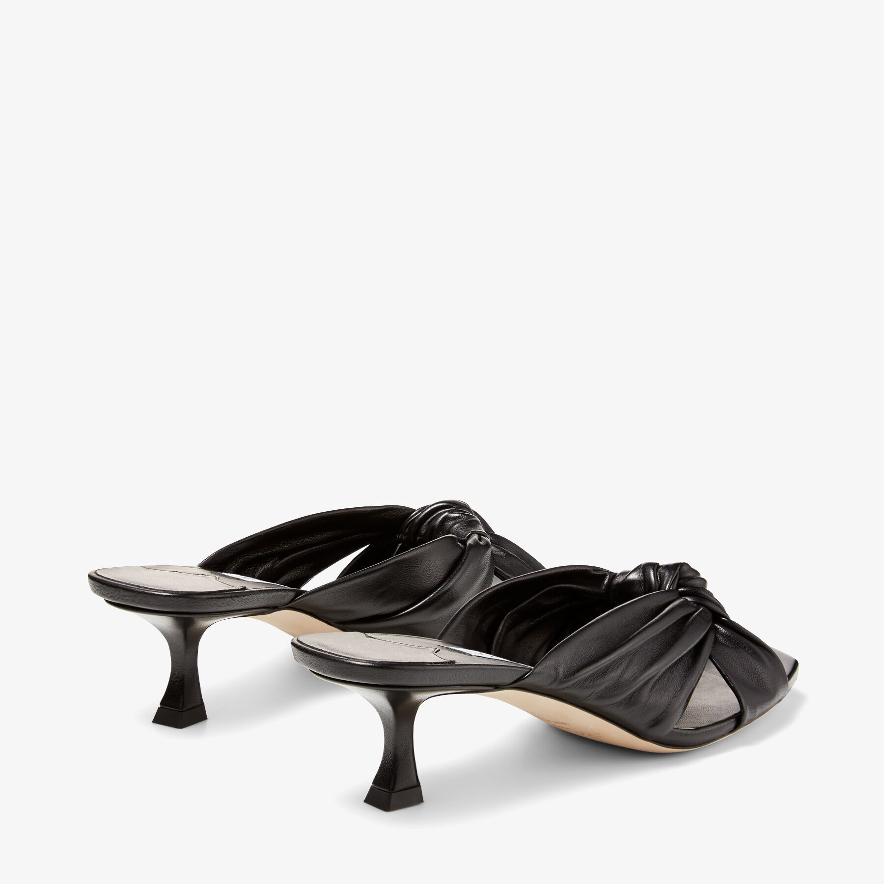 Avenue 50 Black Nappa Leather Mules