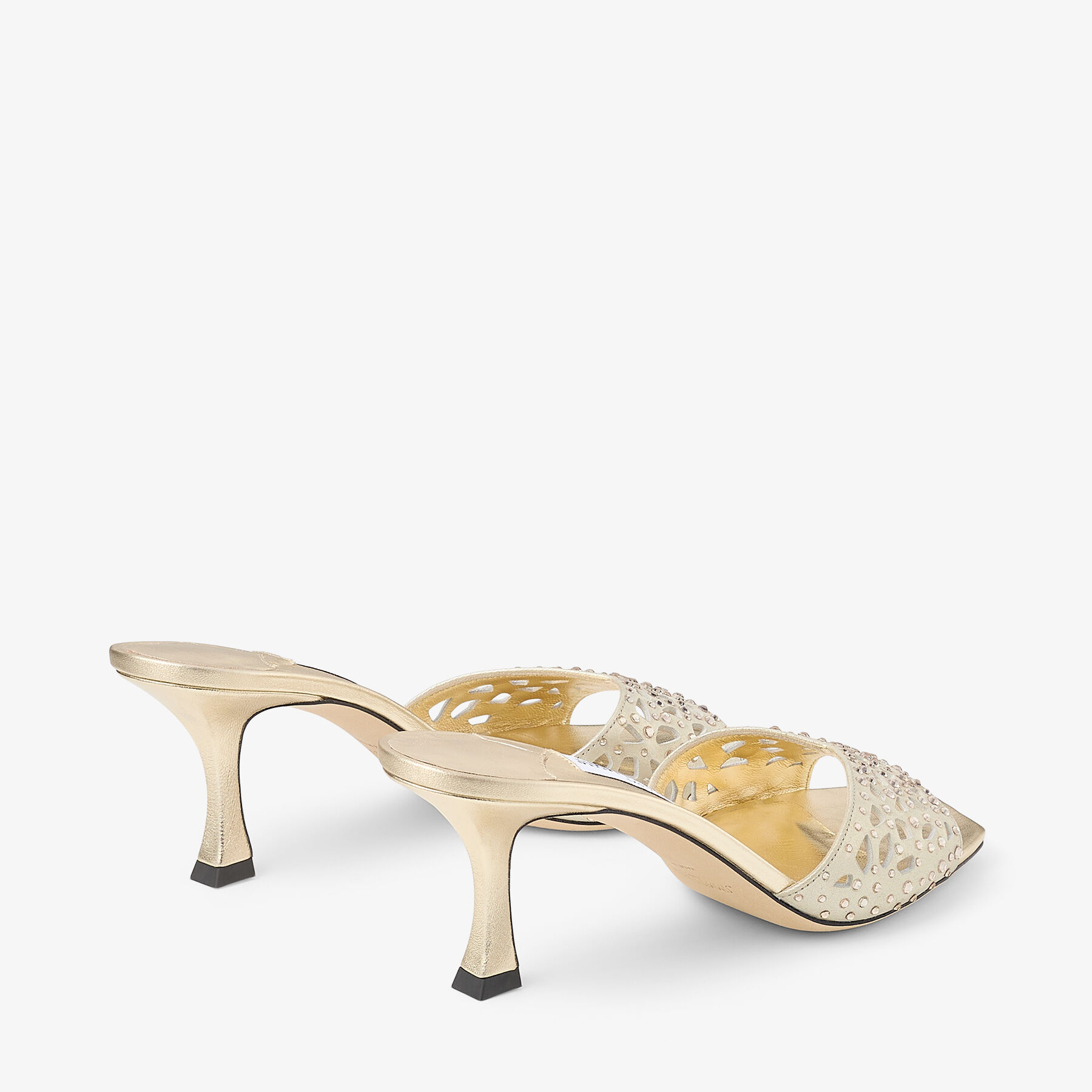 Skye 70 Gold Shimmer Suede Crystal Sandals